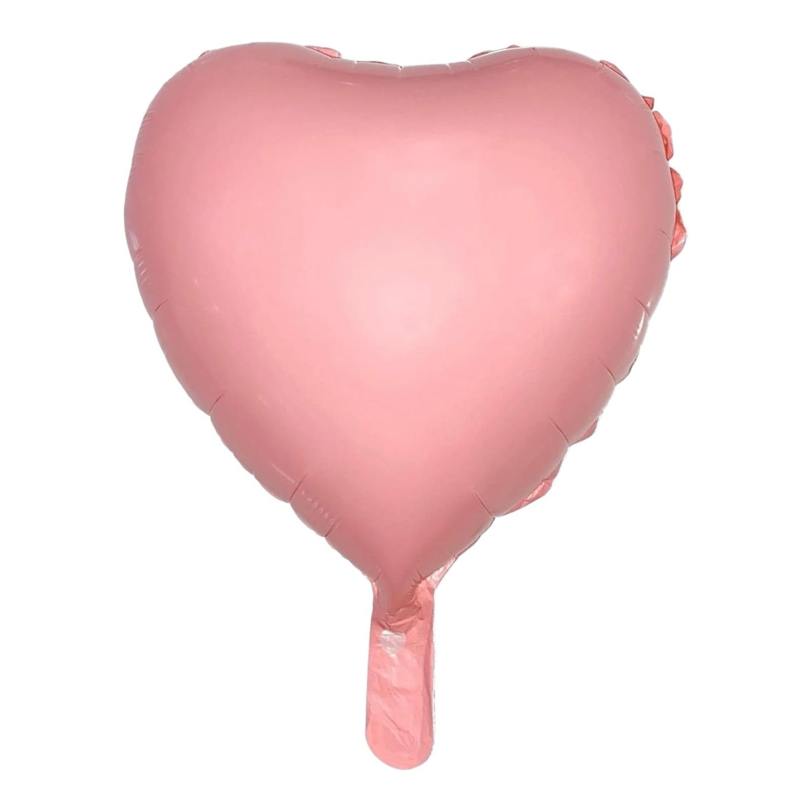 Makaron Pembe Kalp Folyo Balon 18 inç 