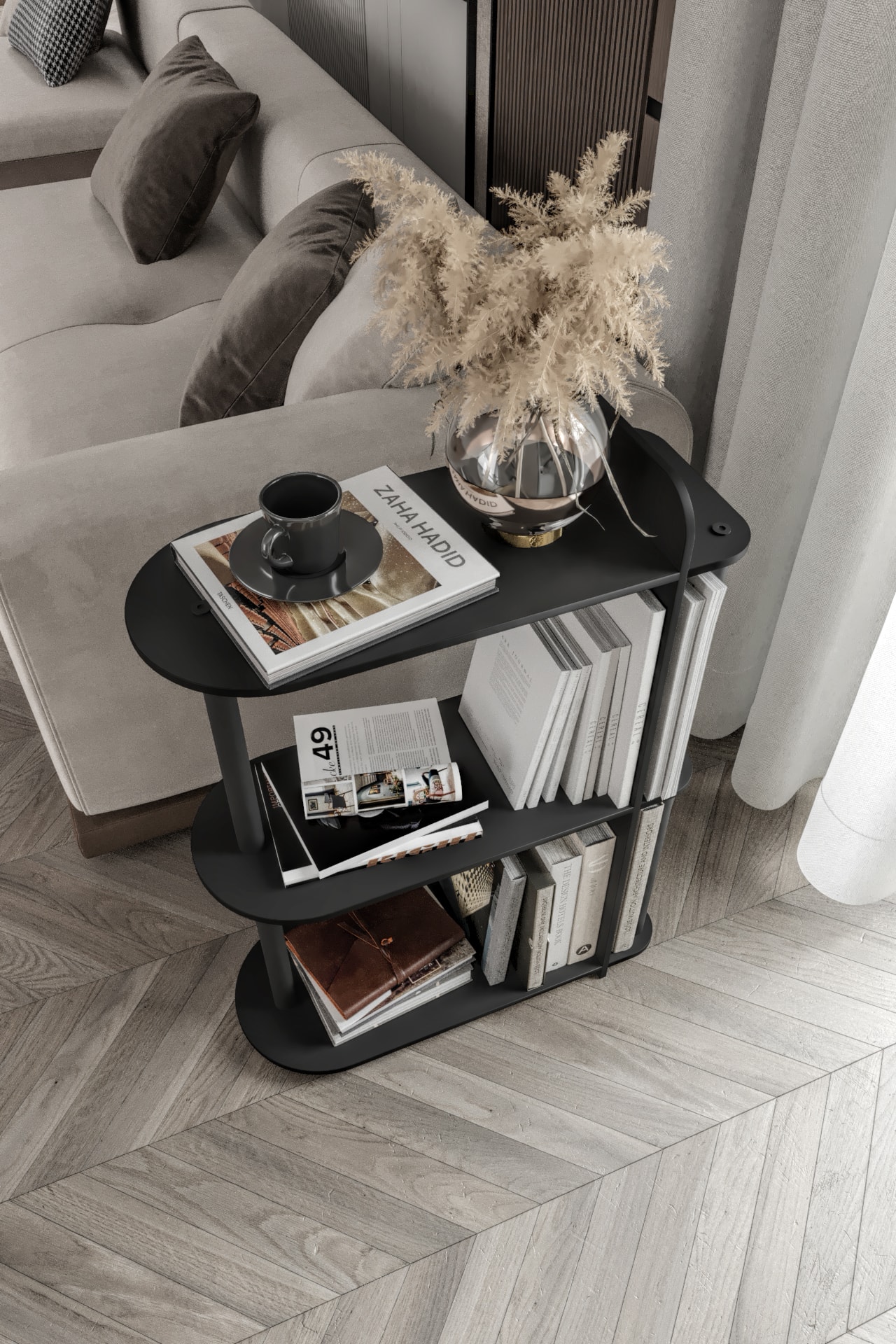 Dekoratif Yan Sehpa Siyah