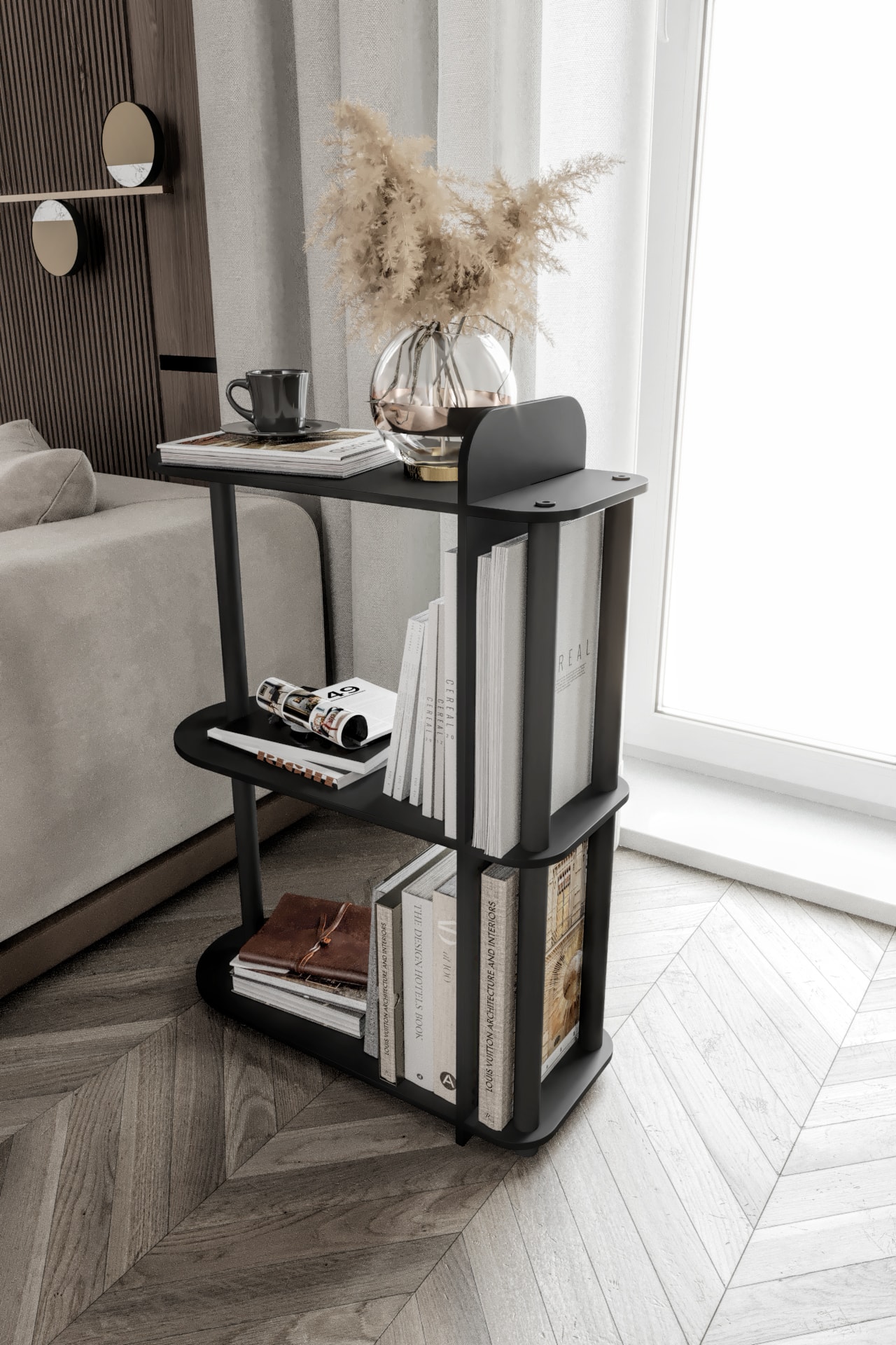 Dekoratif Yan Sehpa Siyah