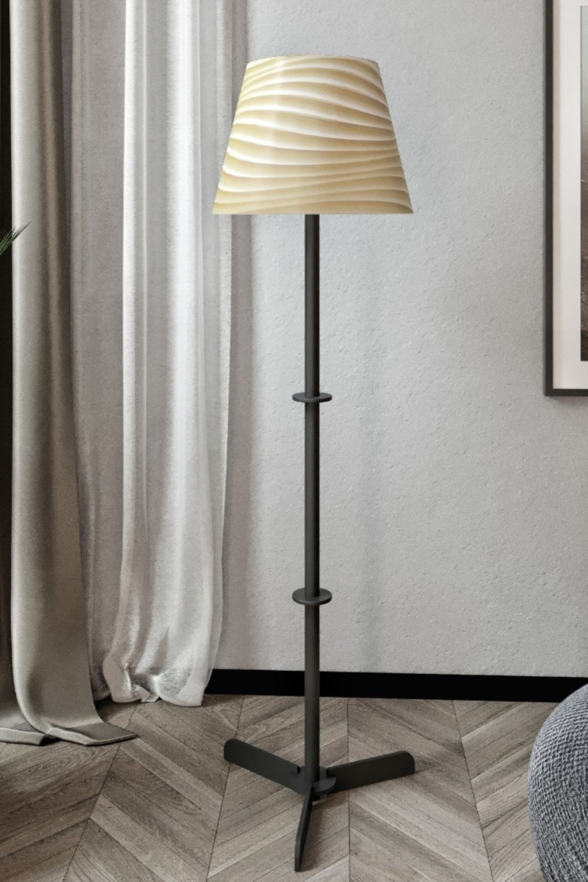 Dekoratif LİGHTING TİME TEK Ayaklı Lambader KREM