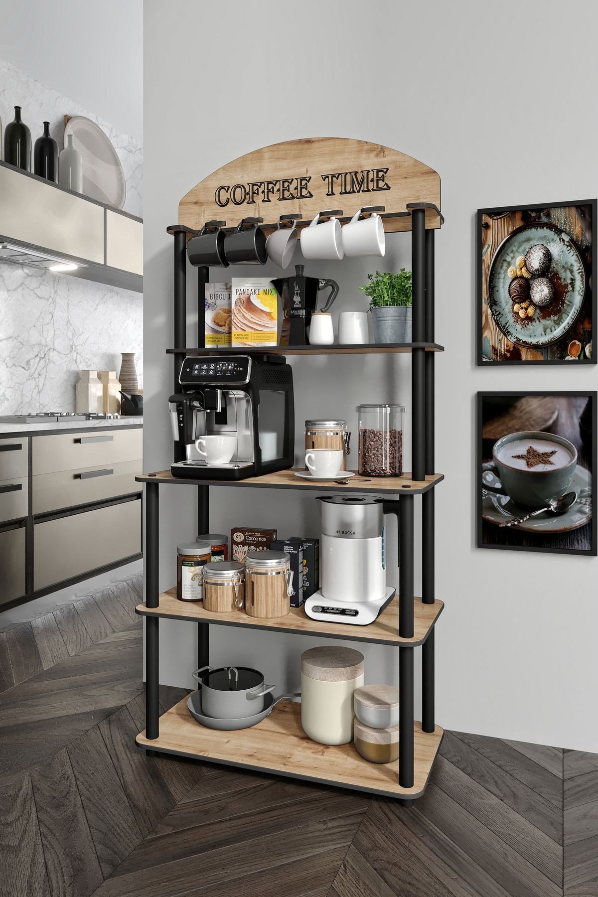 BOLLENTE Dekoratif Kişiye Özel Isminize Özel Kahve Köşesi SAFİR MEŞE 34CMX69CM