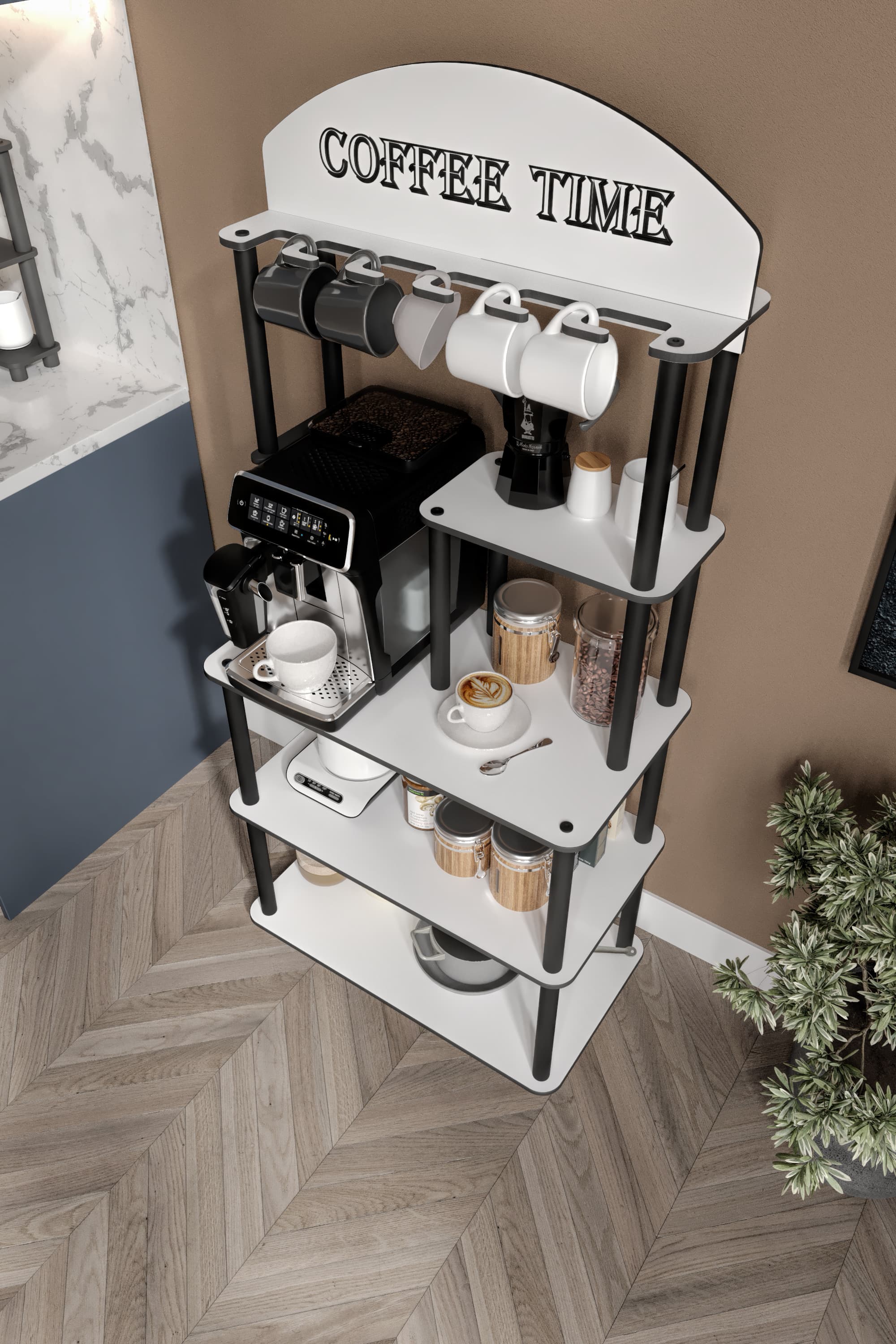 Messer Coffee Time Kahve Dolabı Beyaz