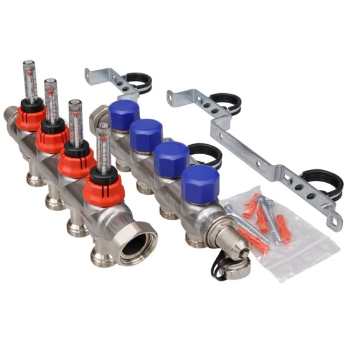 FRAENKISCHE profitherm Debi Göstergeli Çelik Kolektör 4 ağızlı image