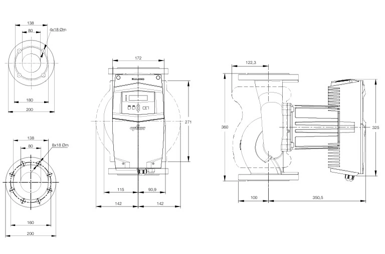 Alarko Optima 8/12 DN80 Flanşlı Sirkülasyon Pompası