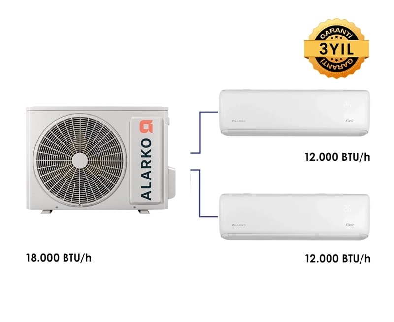 Alarko Flair 2M Multi Split Klima  - 12000+12000 BTU/h image