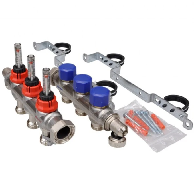 FRAENKISCHE profitherm Debi Göstergeli Çelik Kolektör 3 ağızlı image