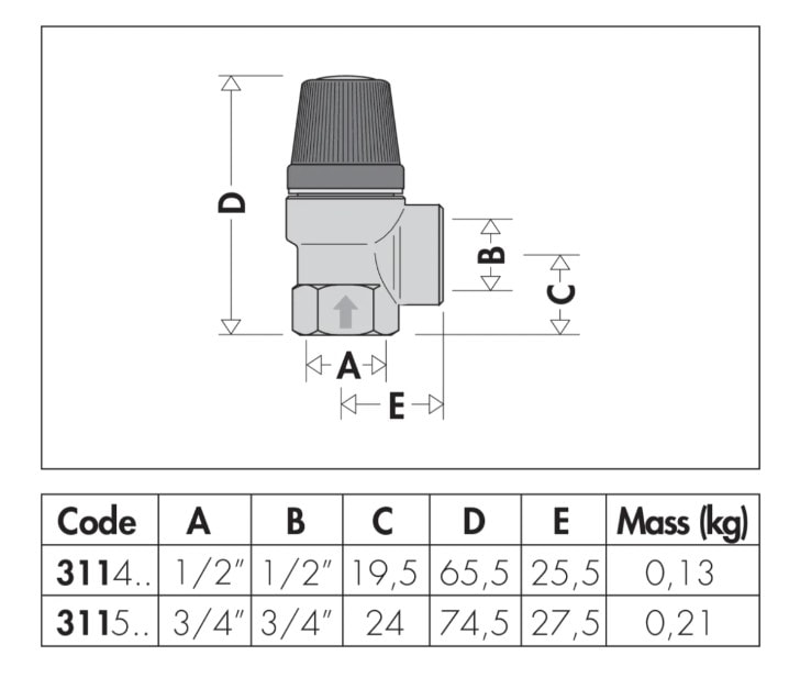 Karışım Vanası 1 1/2" 35-65 C Caleffi 523190