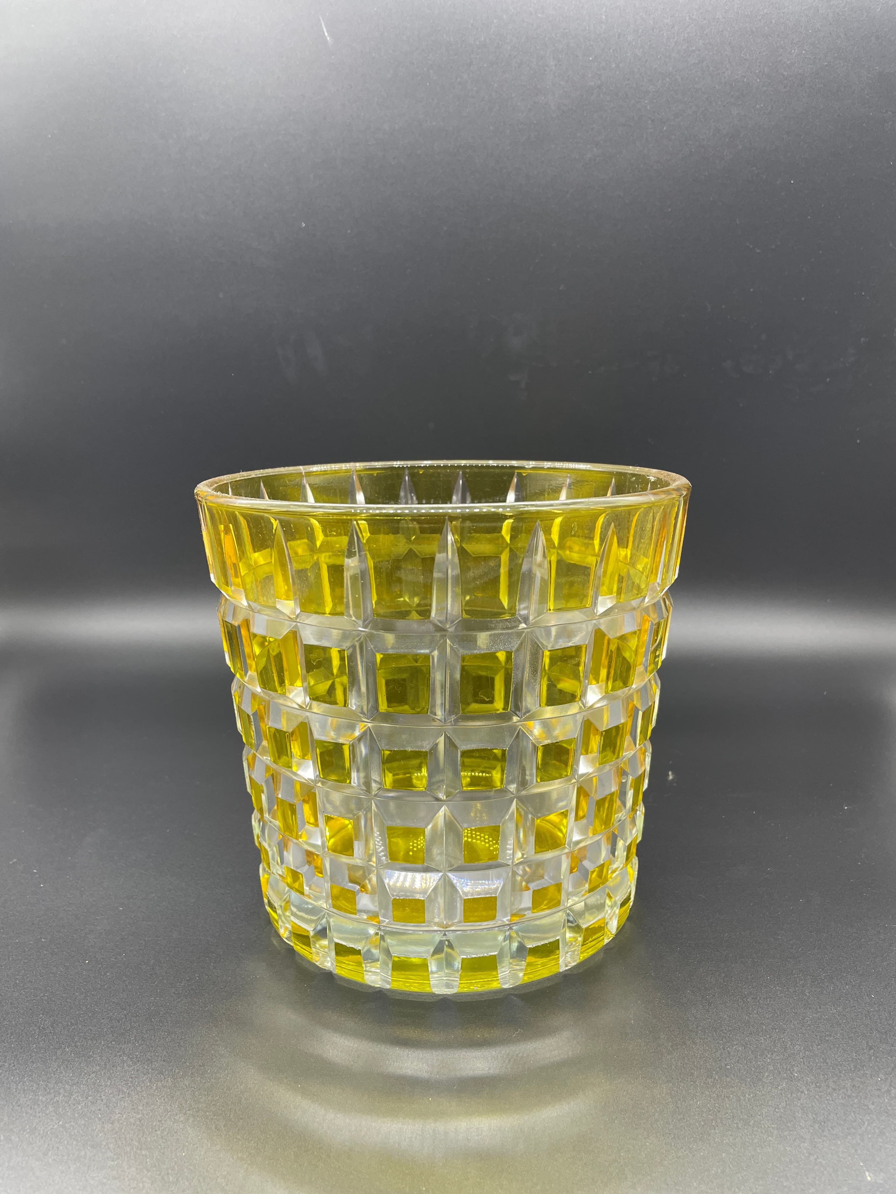 2’li Kristal Sarı Vazo/Saksı