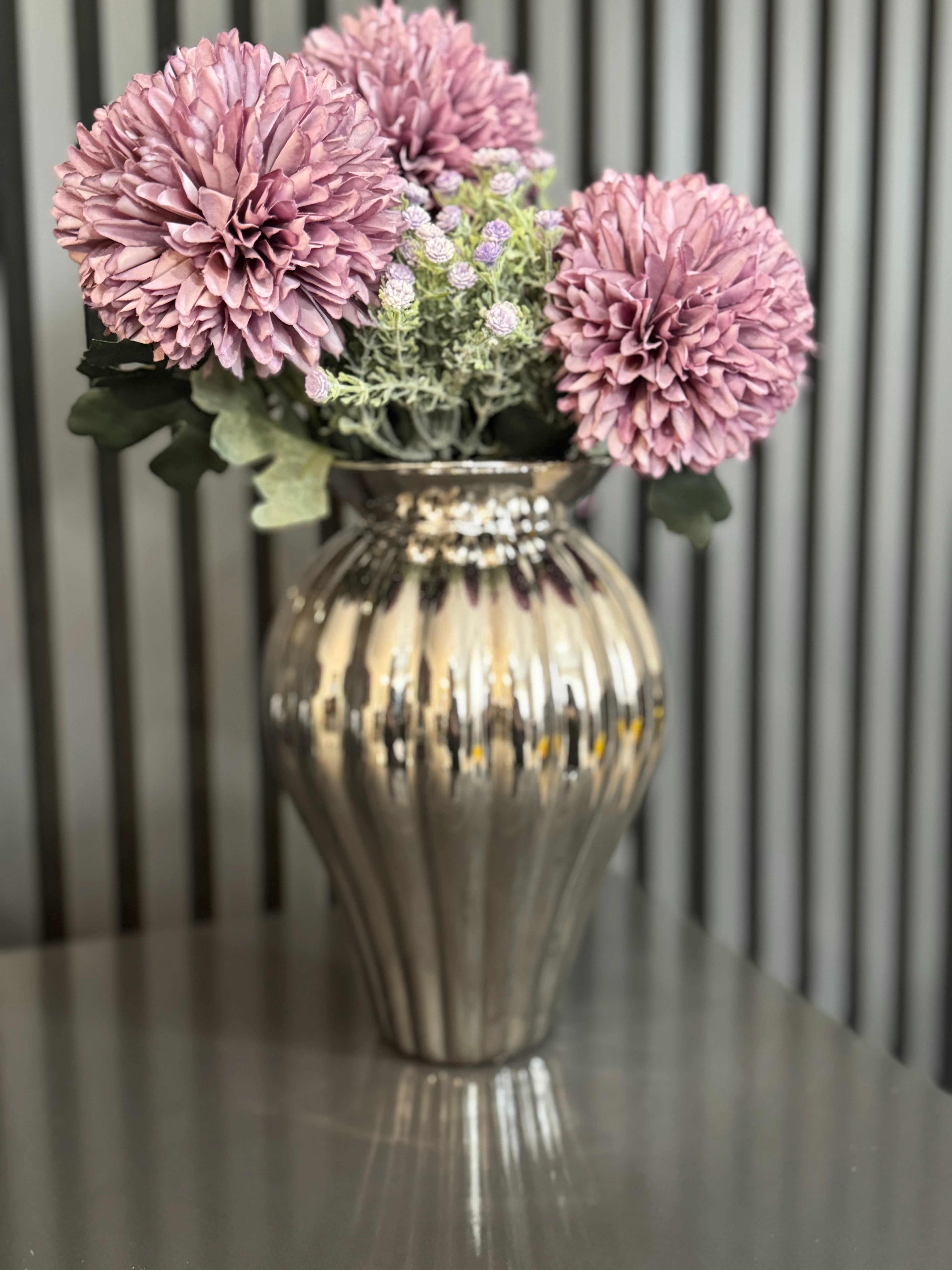 Cam Tintin Vazo  - Gümüş