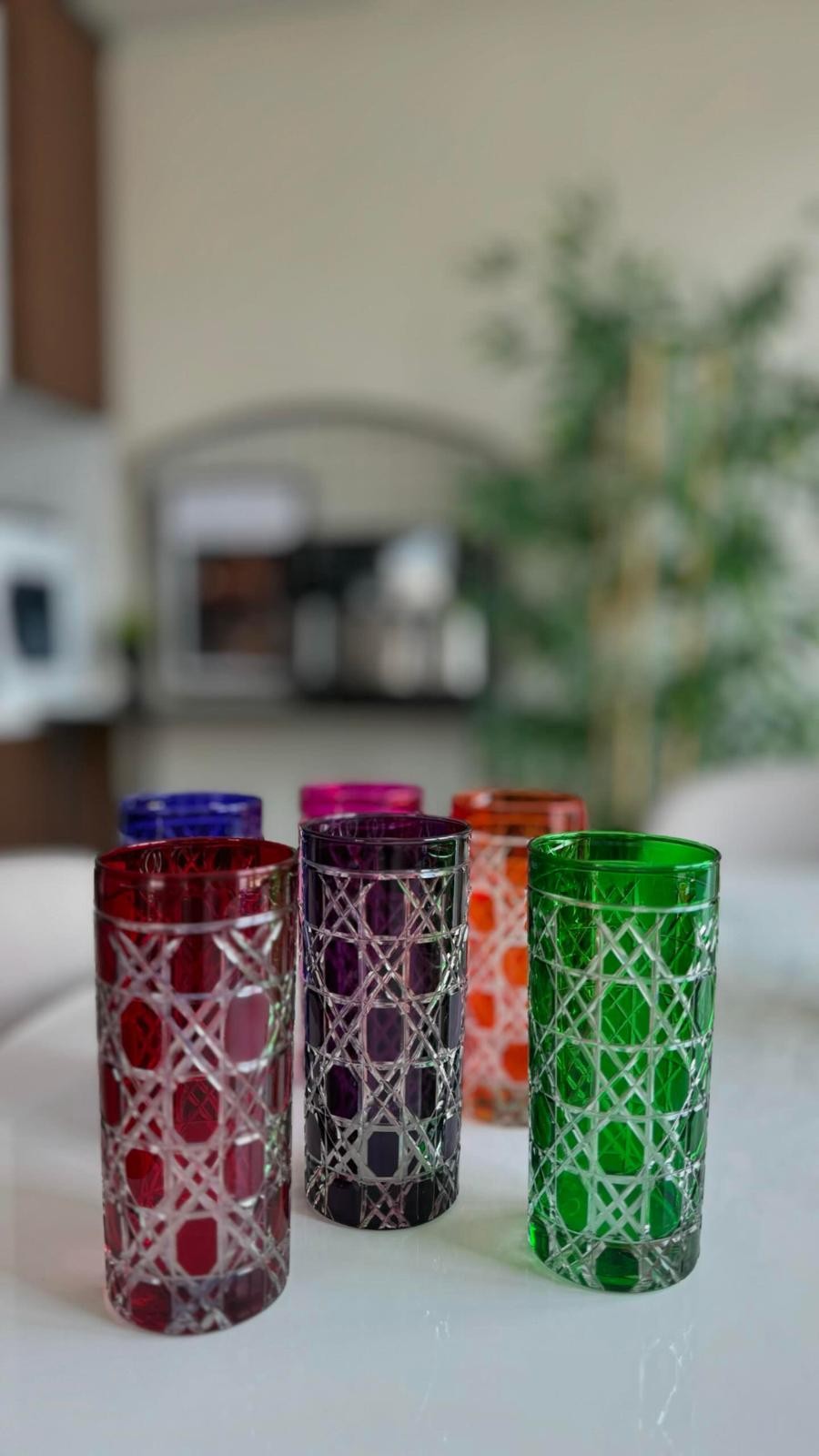 6'lı Wicker Uzun Cam Bardak