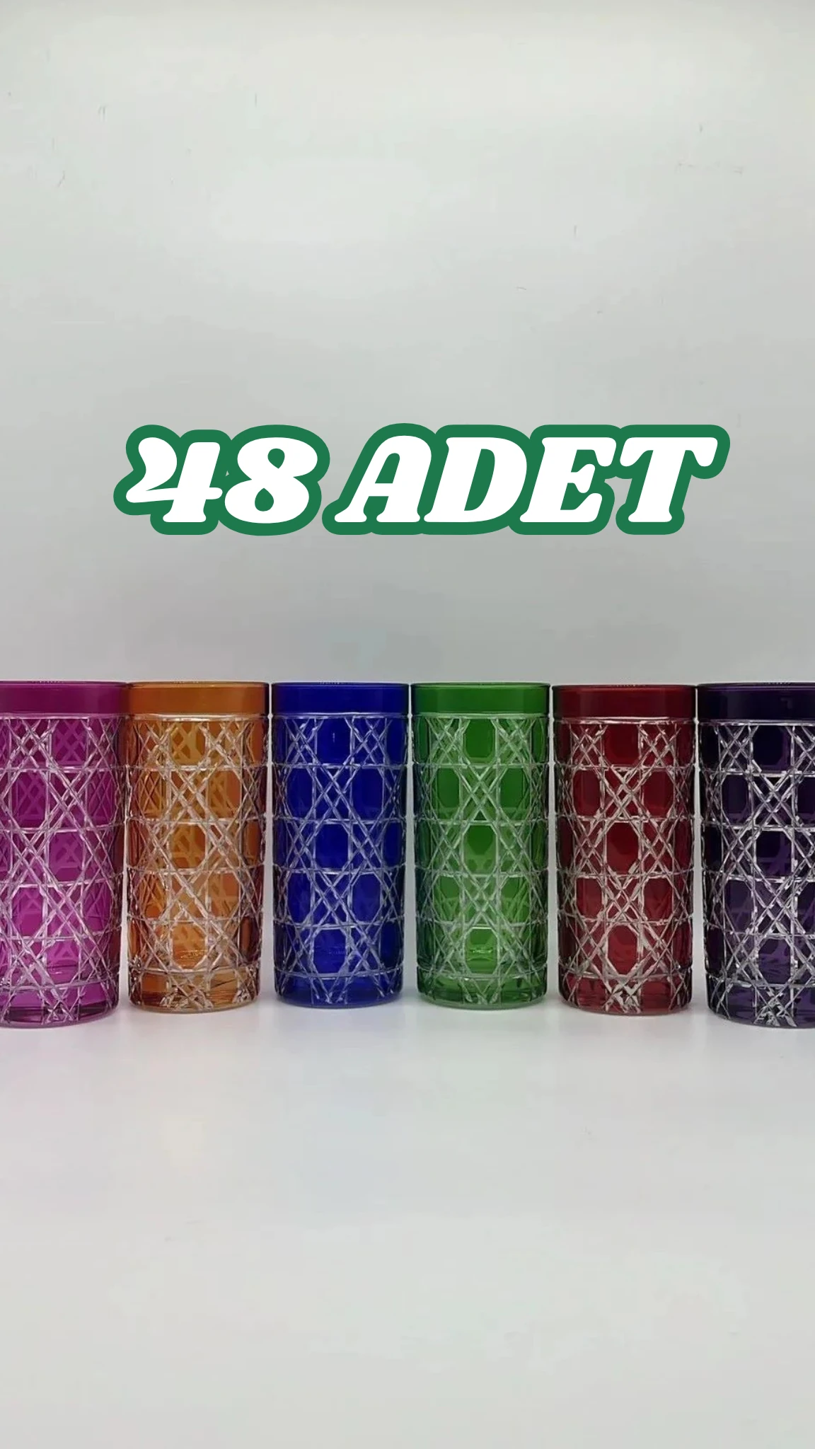 48 Adet Wicker Uzun Su Bardağı