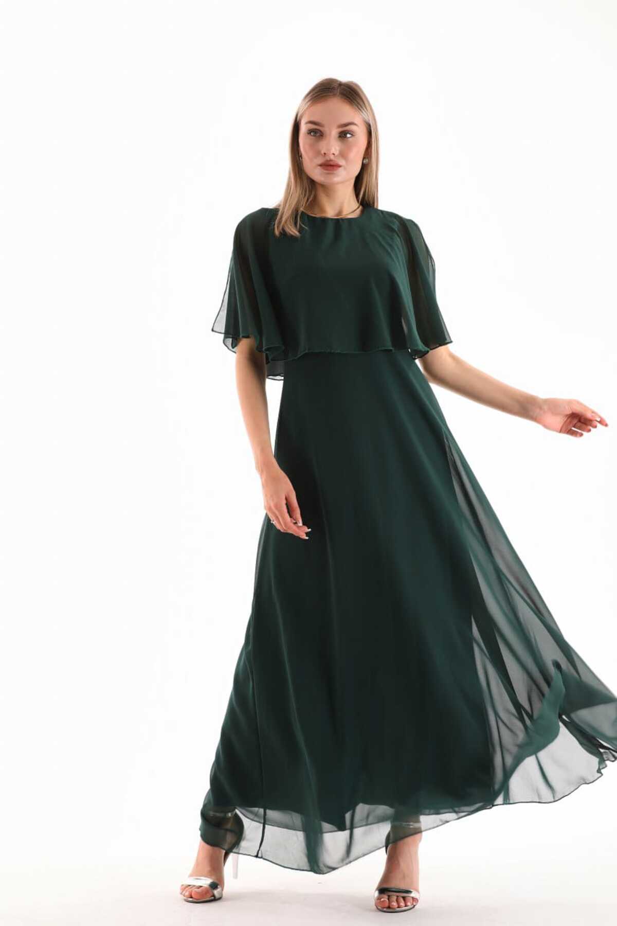 DÜZ BLERO ŞİFON ELBİSE