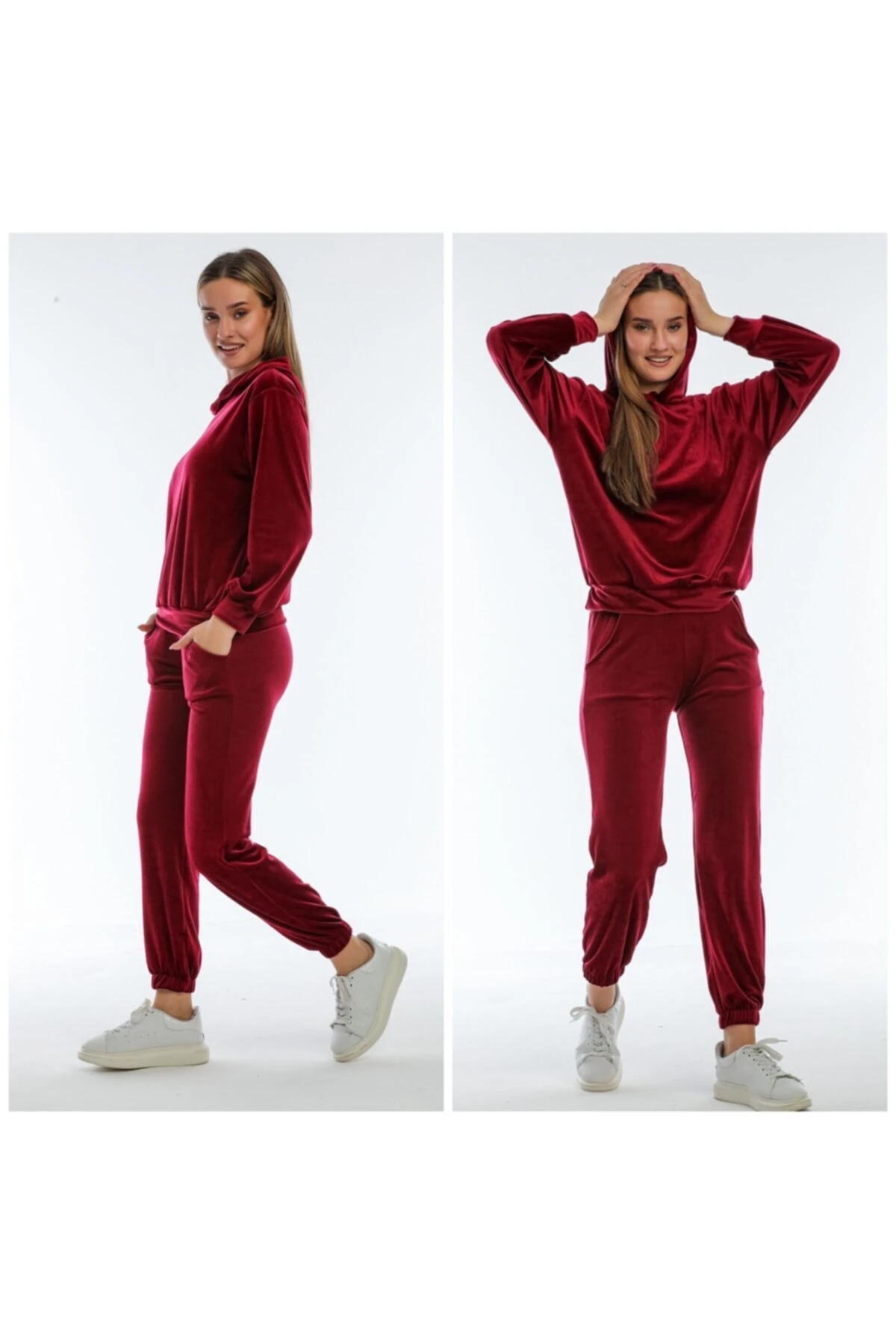 Kapüşonlu Kadife Ikili Takım