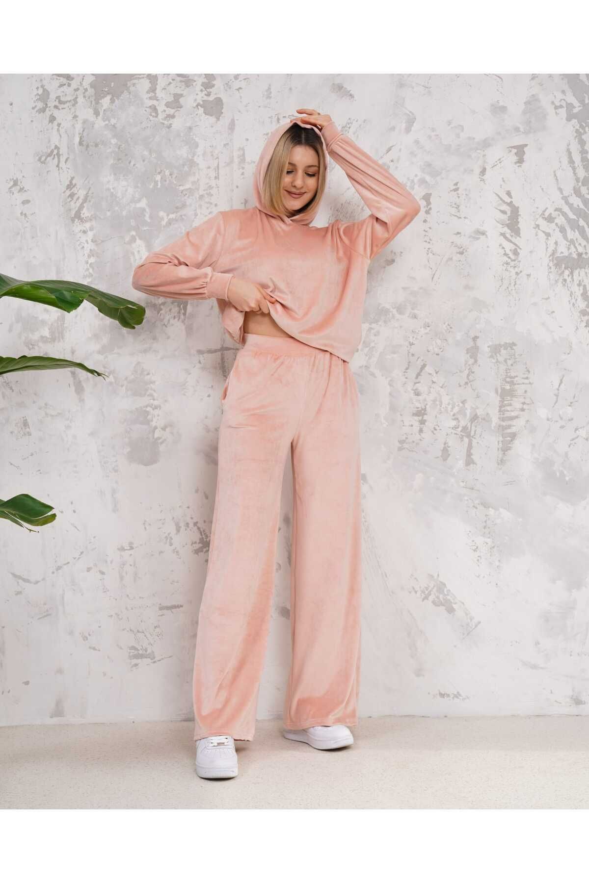 Kadife Kapşonlu İspanyol Paça Takım