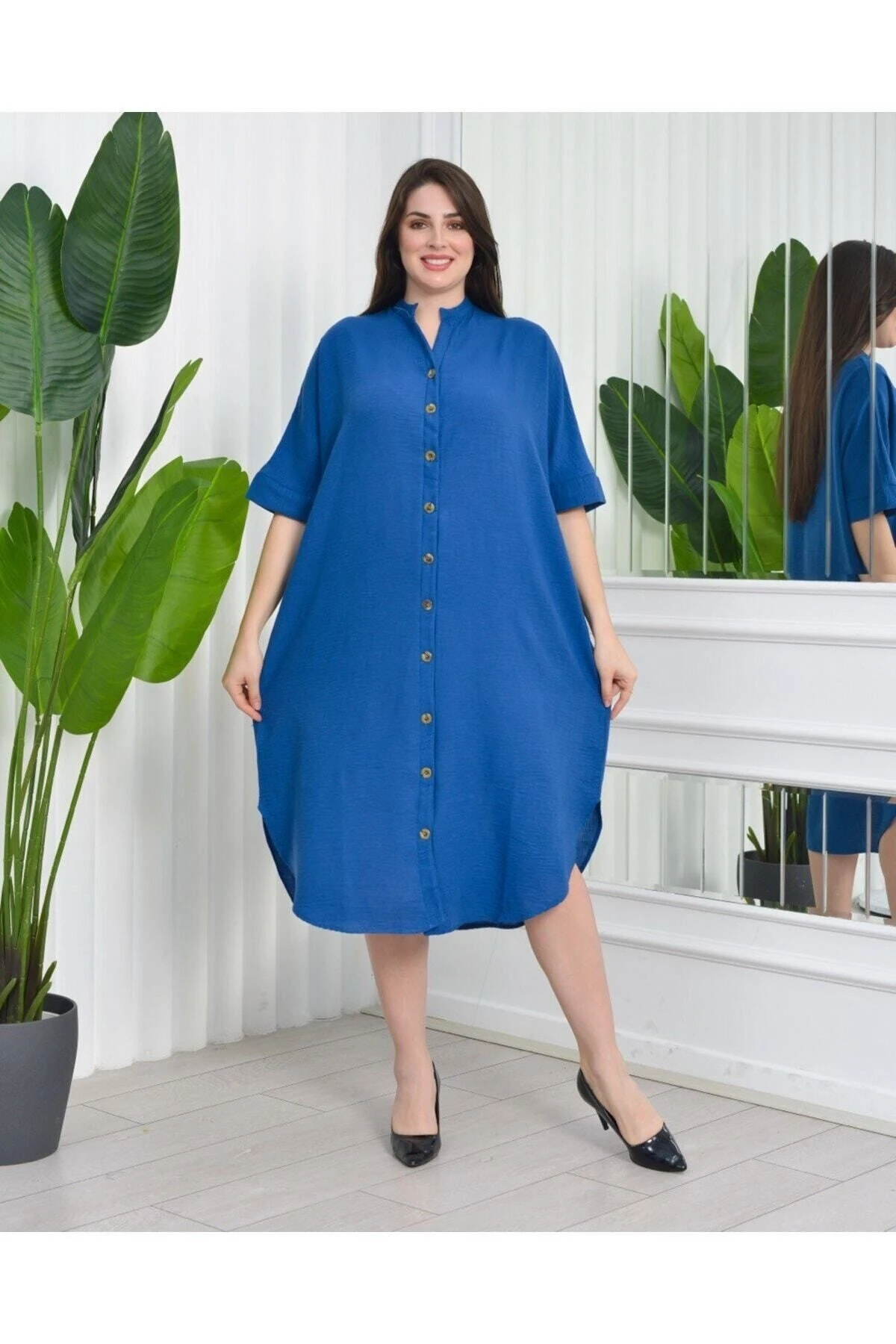 Keten Salaş Tunik Gömlek Elbise