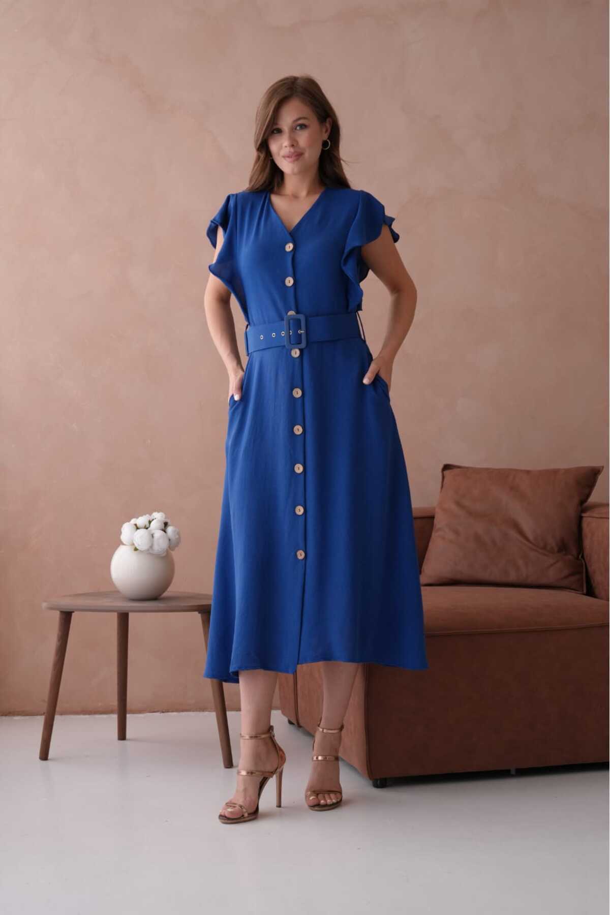 Ayrobin Kemerli Elbise