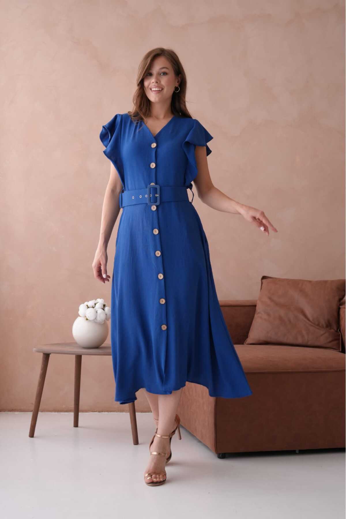 Ayrobin Kemerli Elbise