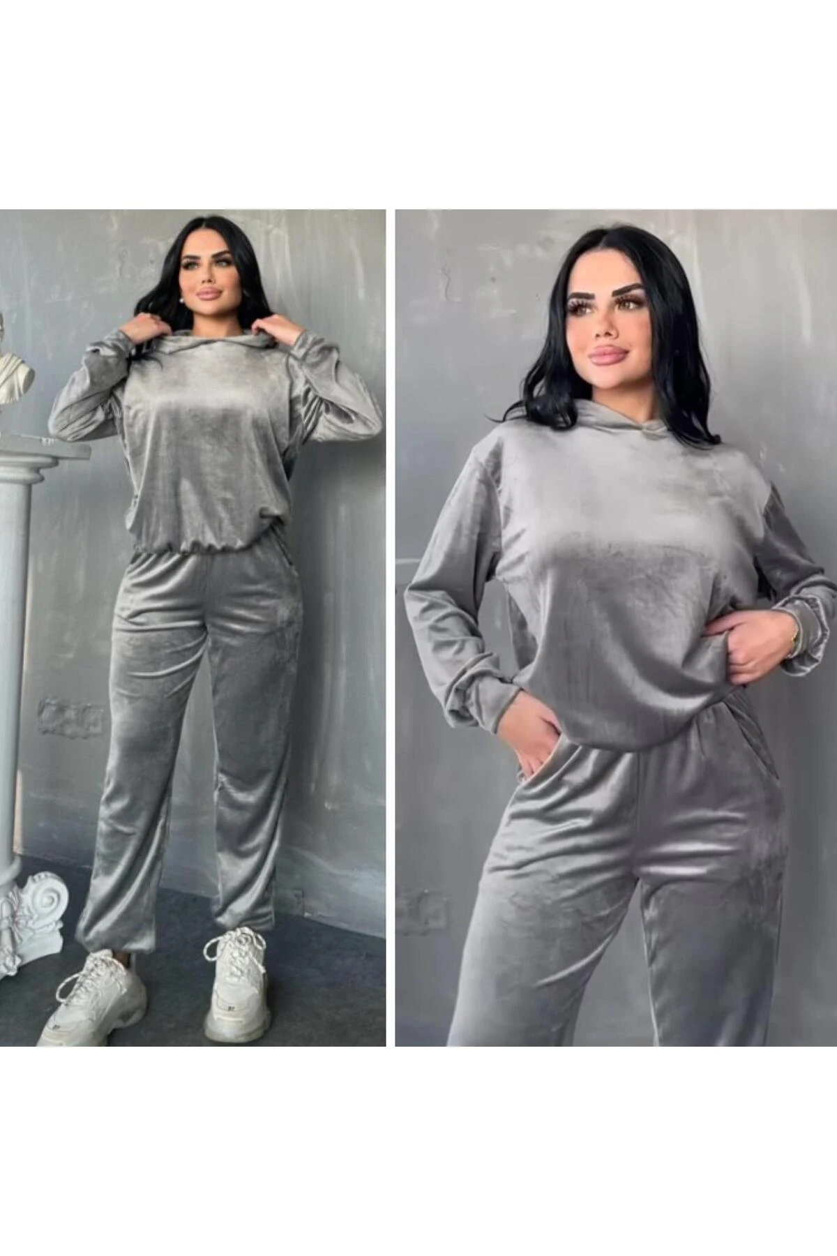 Kapşonlu Kadife Takım