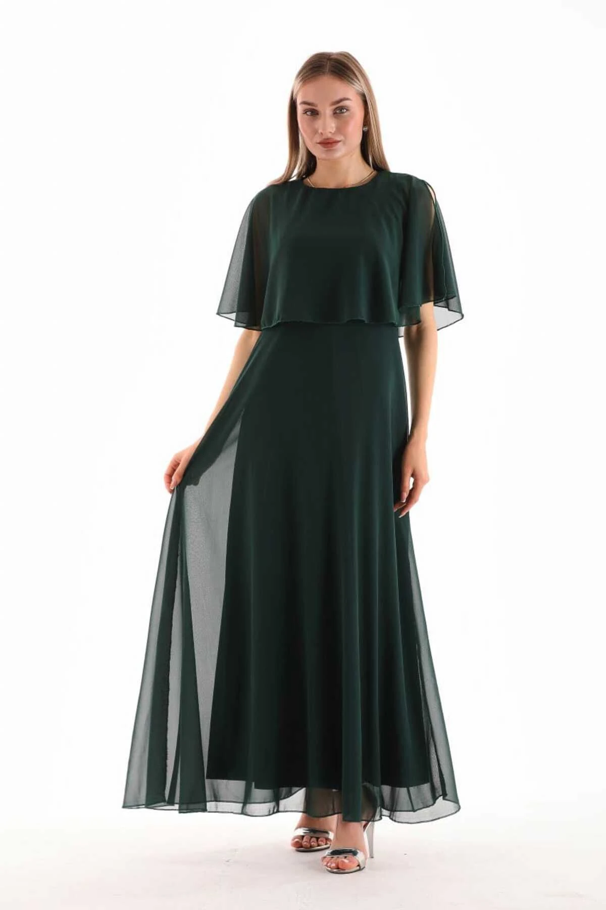 DÜZ BLERO ŞİFON ELBİSE