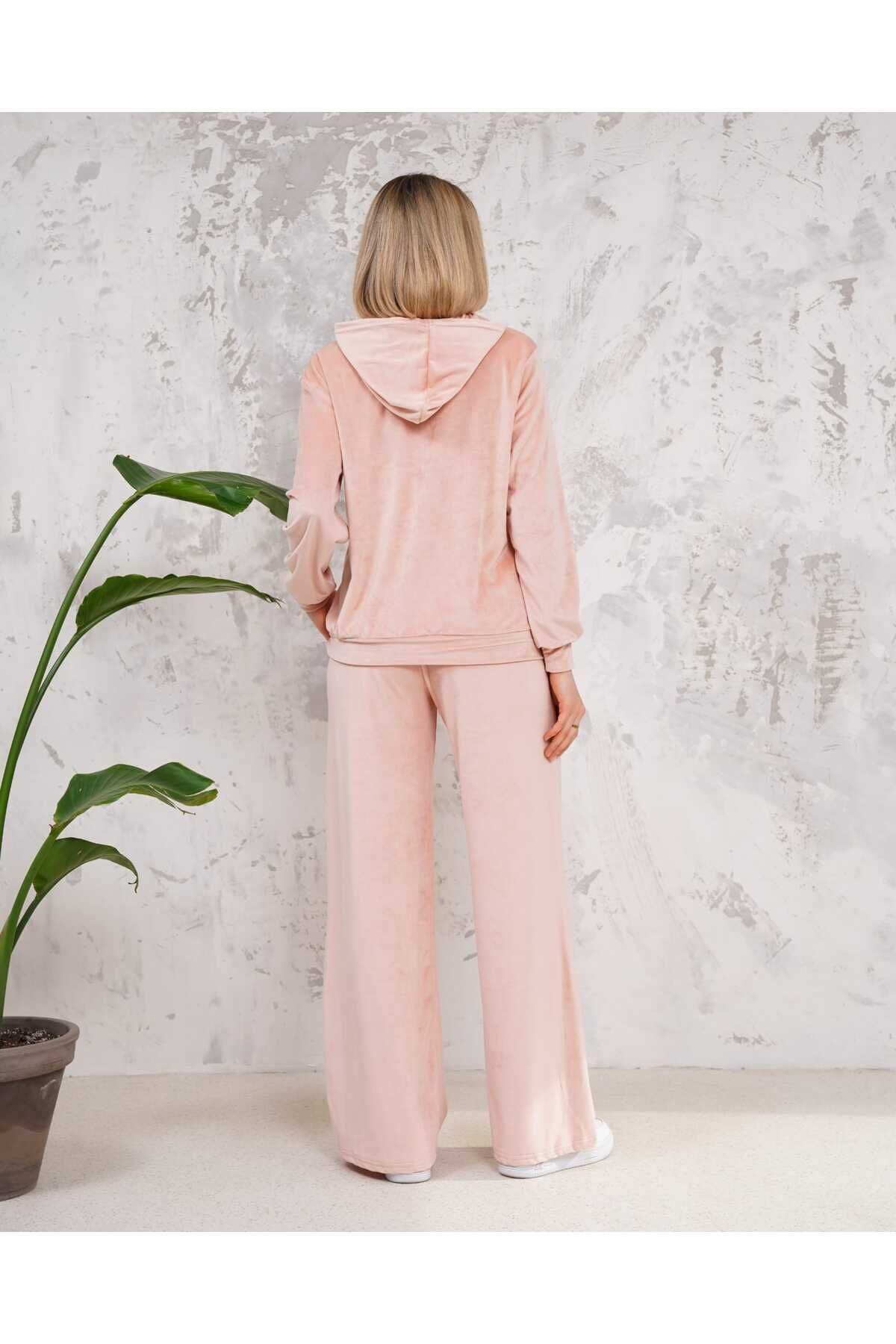 Kadife Kapşonlu İspanyol Paça Takım