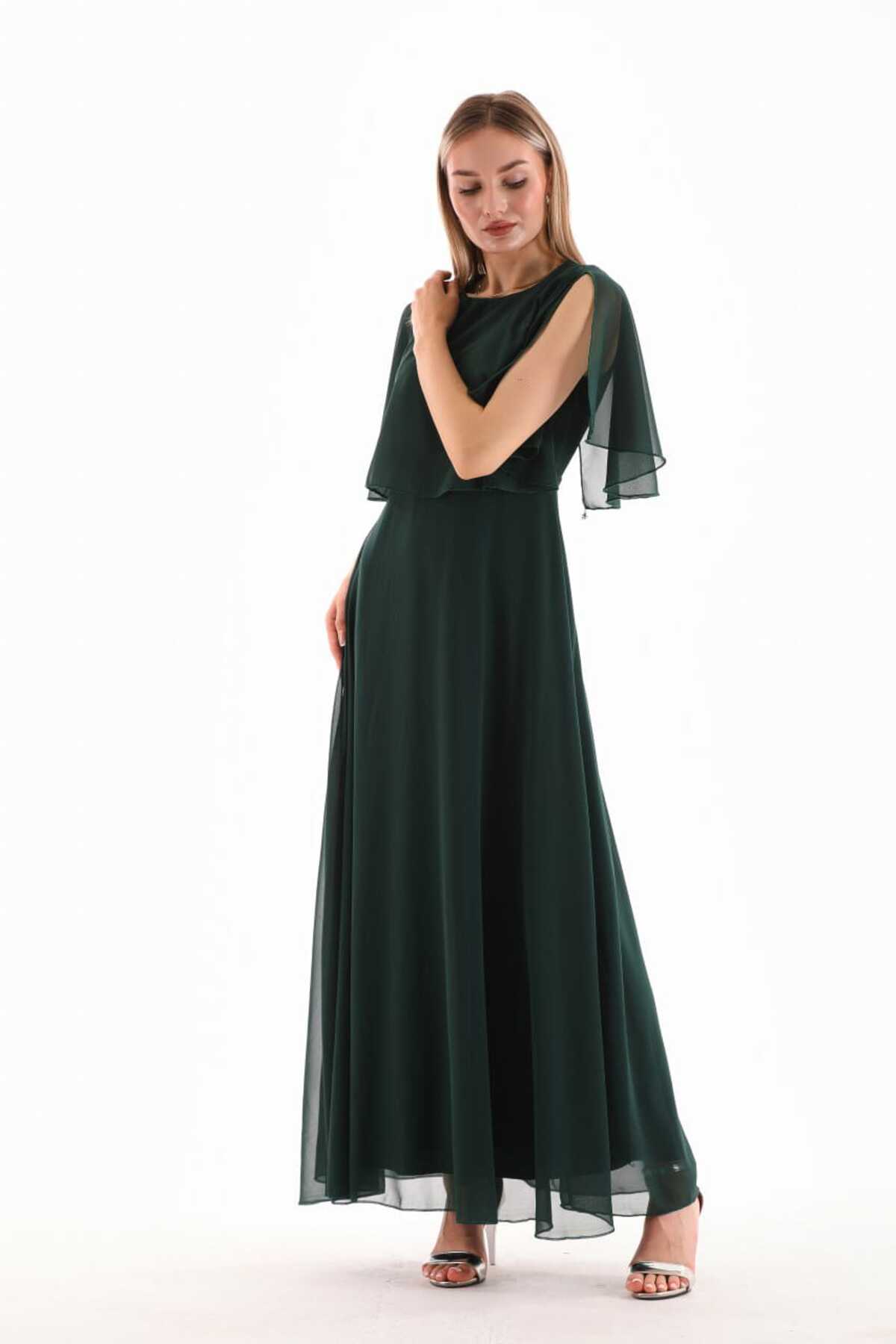 DÜZ BLERO ŞİFON ELBİSE