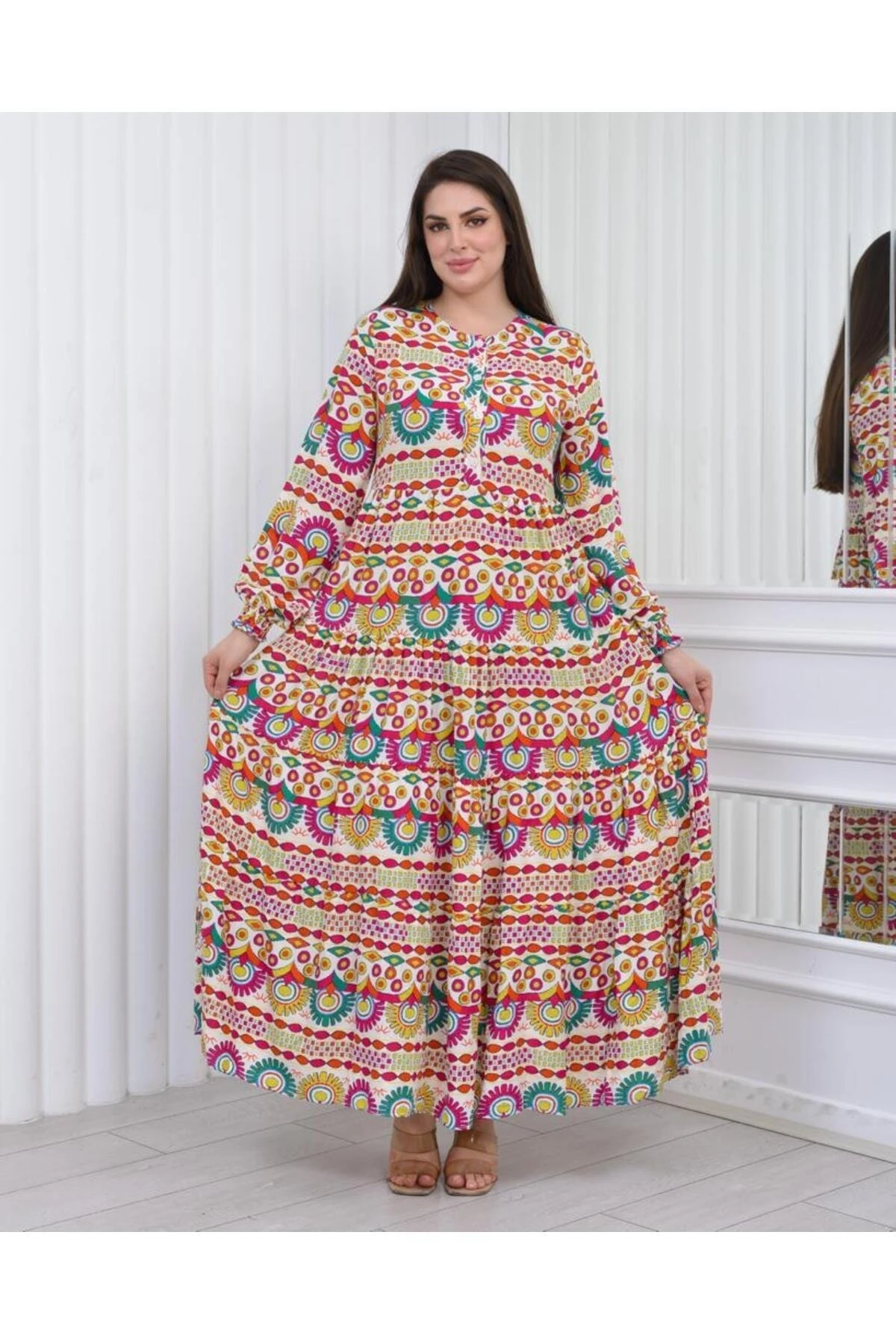 Yaka Düğmeli Viskon