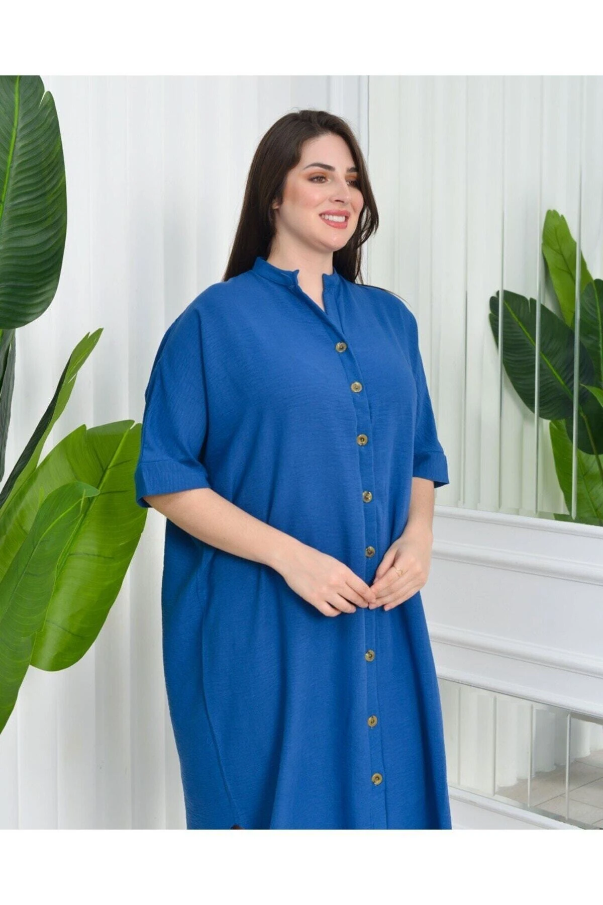 Keten Salaş Tunik Gömlek Elbise