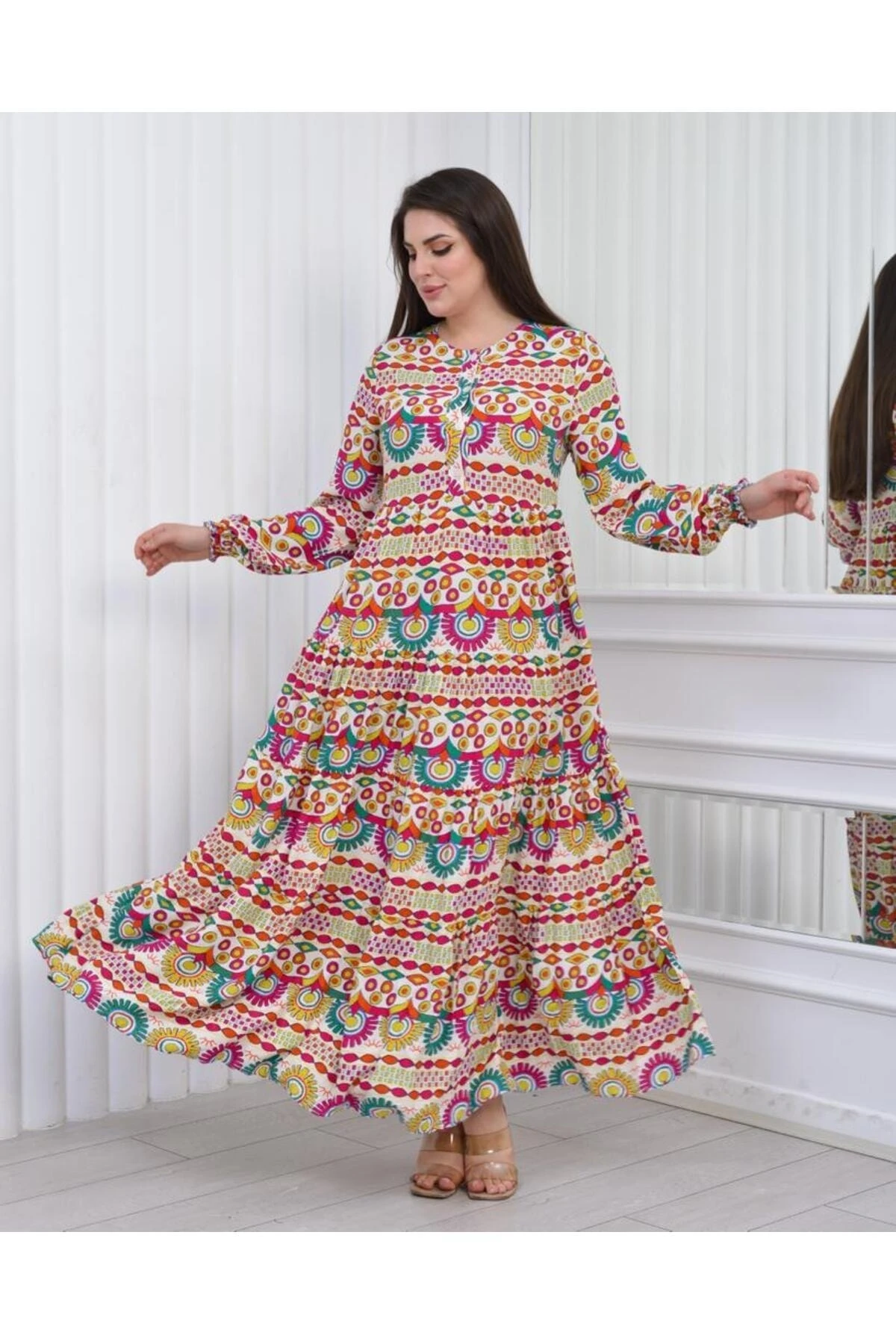 Yaka Düğmeli Viskon