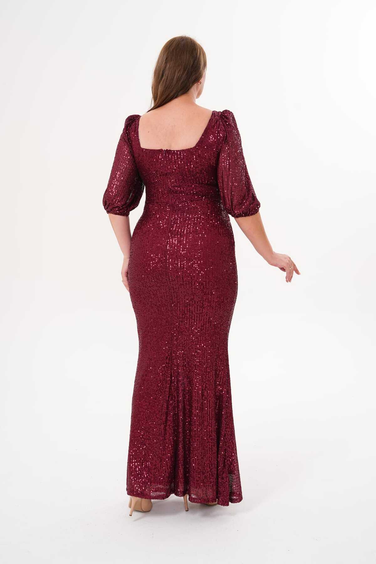 Payet Yarım Kol Abiye Elbise