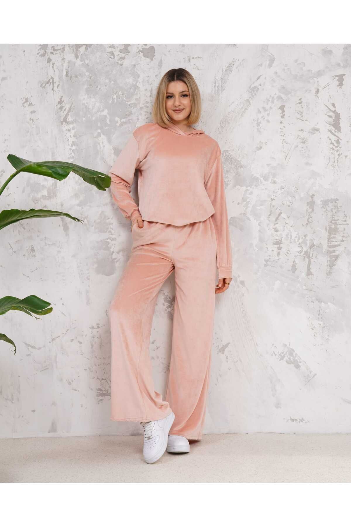 Kadife Kapşonlu İspanyol Paça Takım