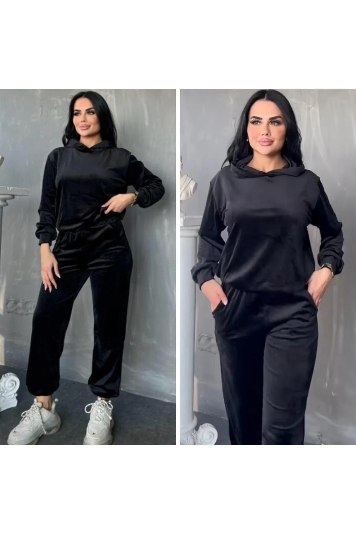 Kapşonlu Kadife Takım