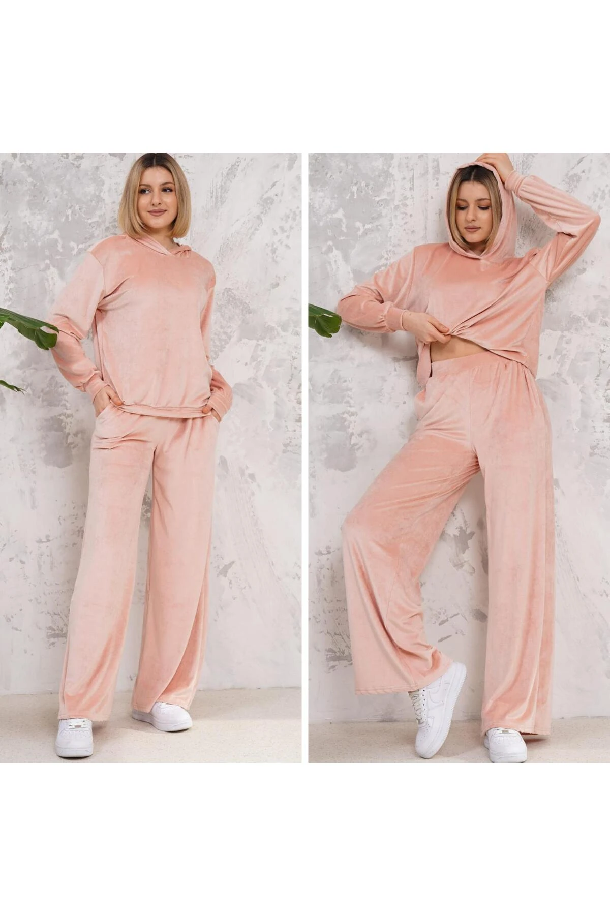 Kadife Kapşonlu İspanyol Paça Takım