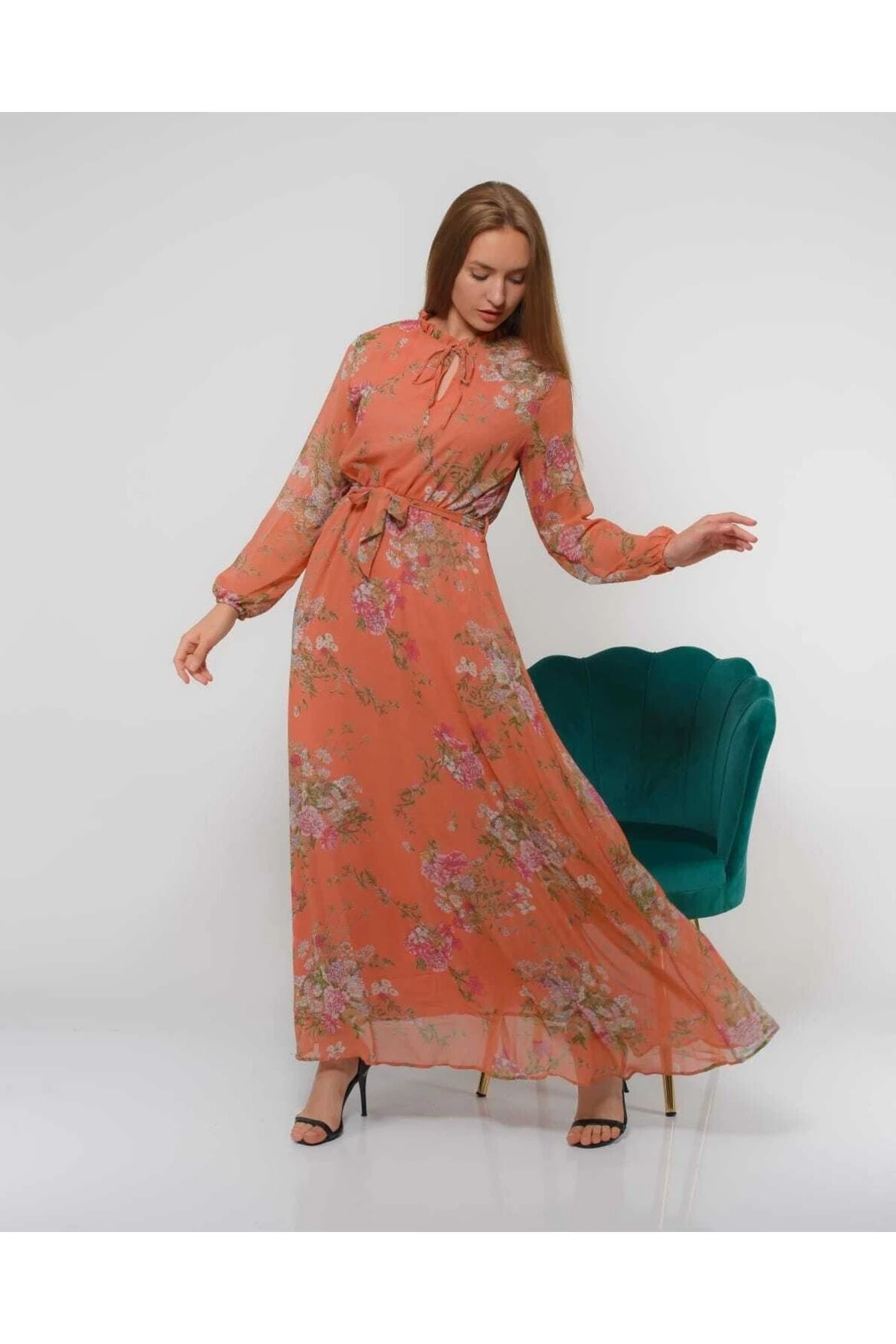 Çiçek Desenli Şifon