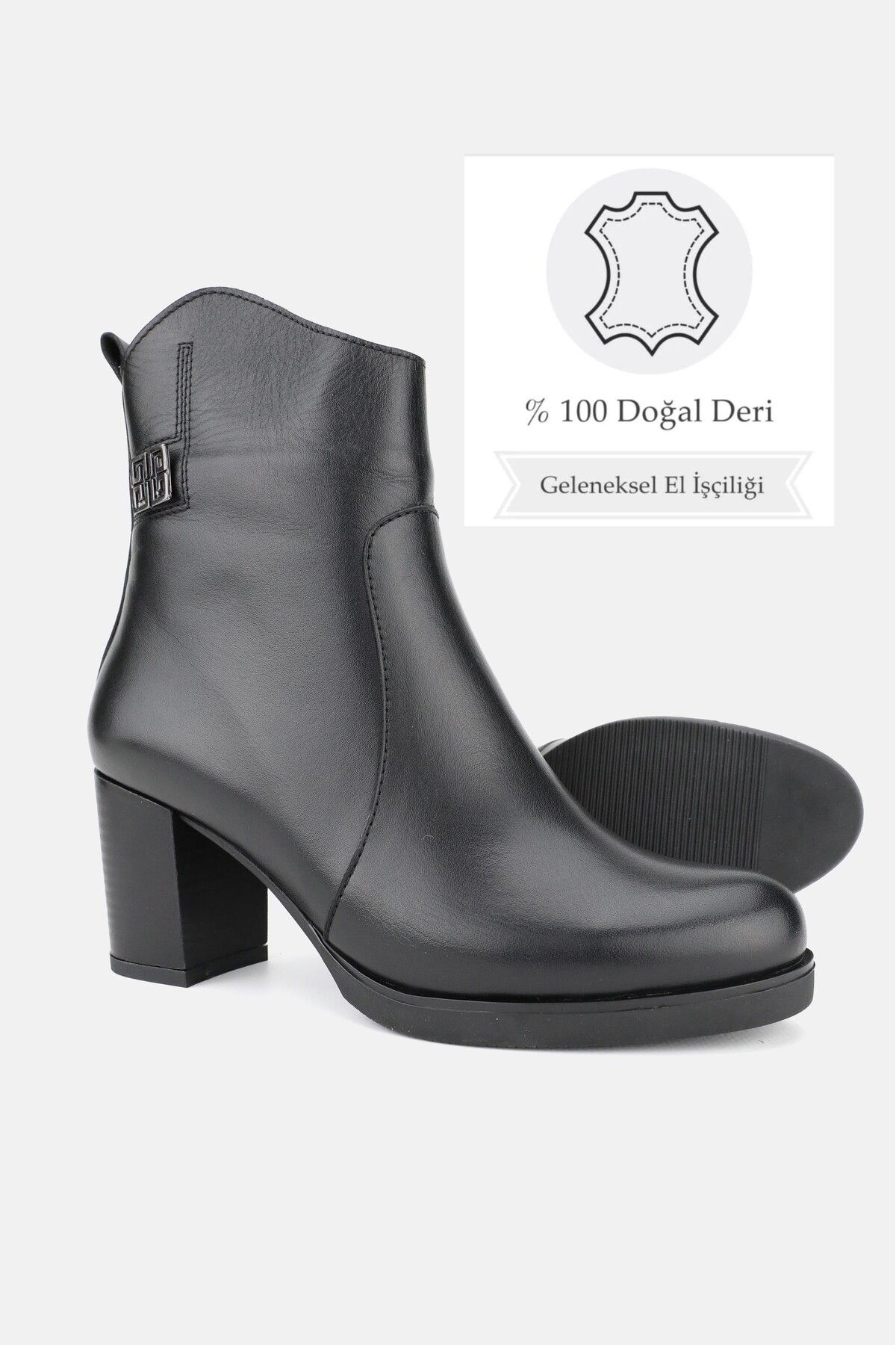 KADIN KAHVERENGİ HAKİKİ DOĞAL DERİ KALIN TOPUKLU PLATFORMLU BOT & BOOTİE