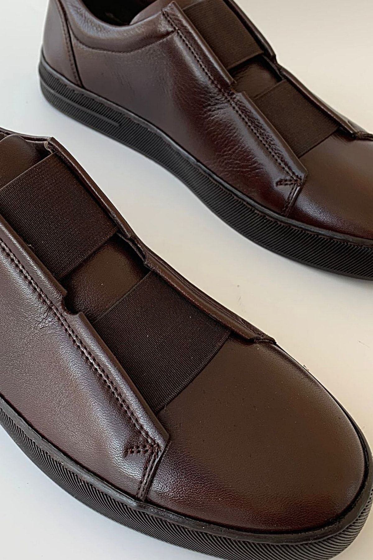 Erkek Kahverengi Deri Sneaker Tnl002050