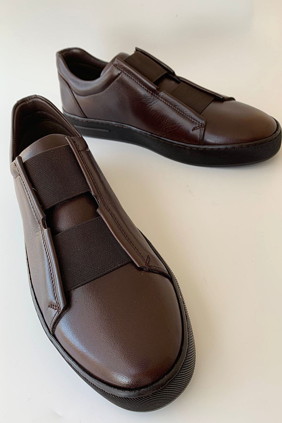 Erkek Kahverengi Deri Sneaker Tnl002050