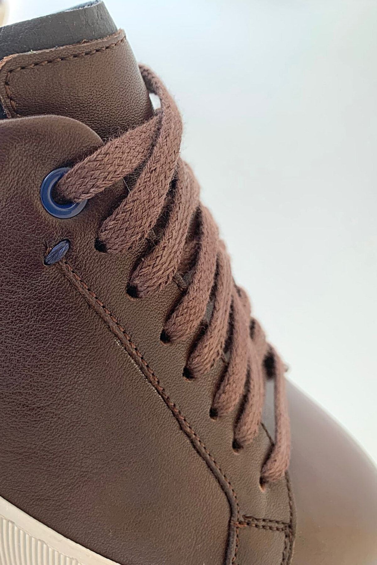 Erkek Kahverengi Deri Sneaker Tnl000387
