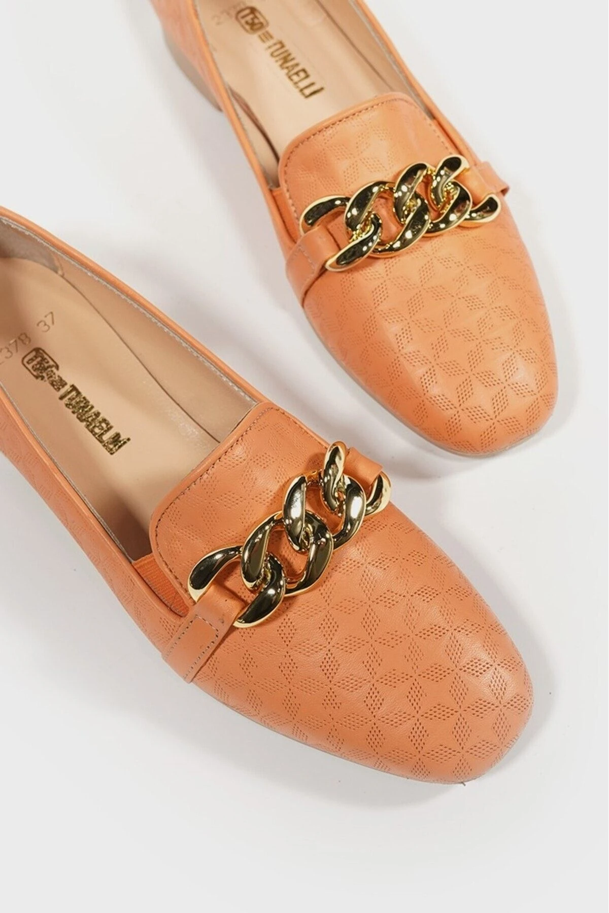 KADIN HAKİ YEŞİL HAKİKİ DERİ 36-41 NUMARA ZİNCİRLİ BABET