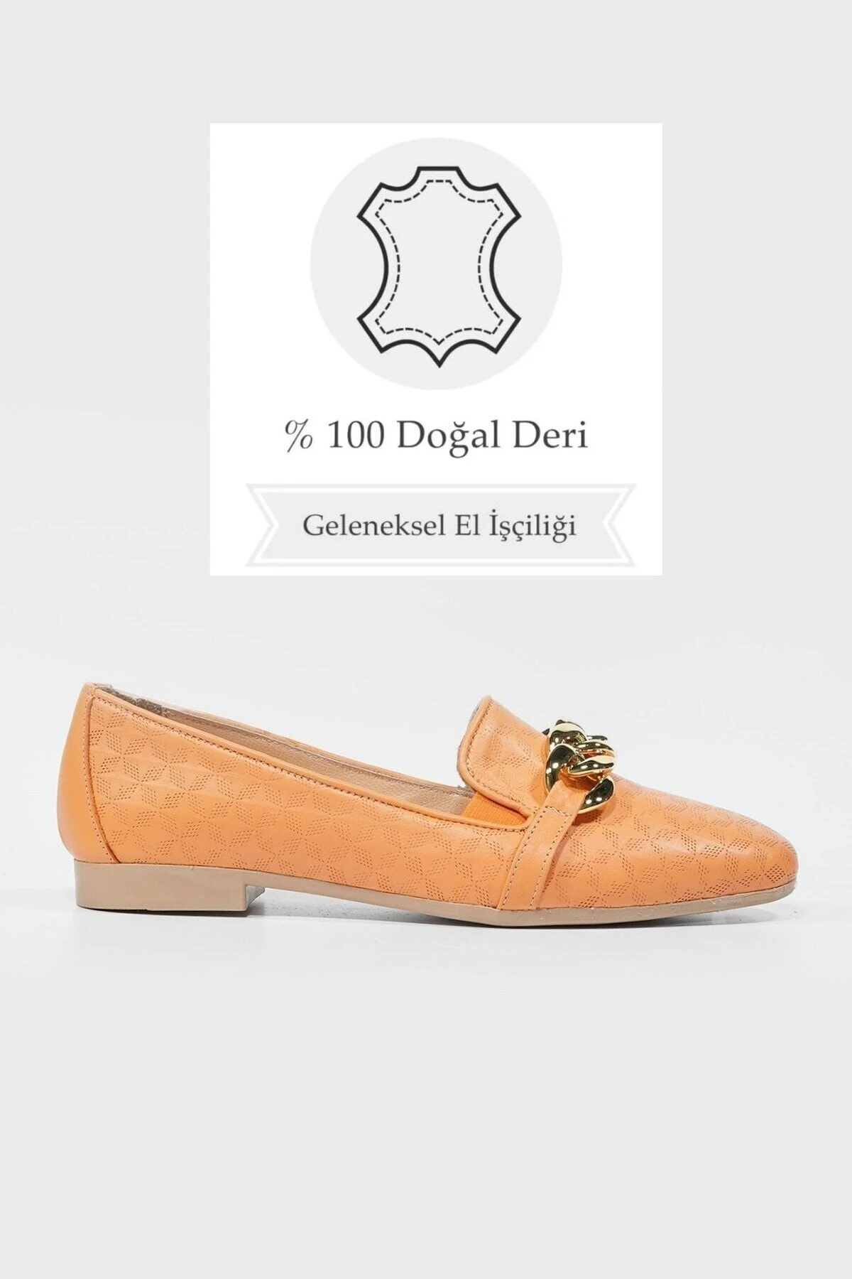 KADIN HAKİ YEŞİL HAKİKİ DERİ 36-41 NUMARA ZİNCİRLİ BABET