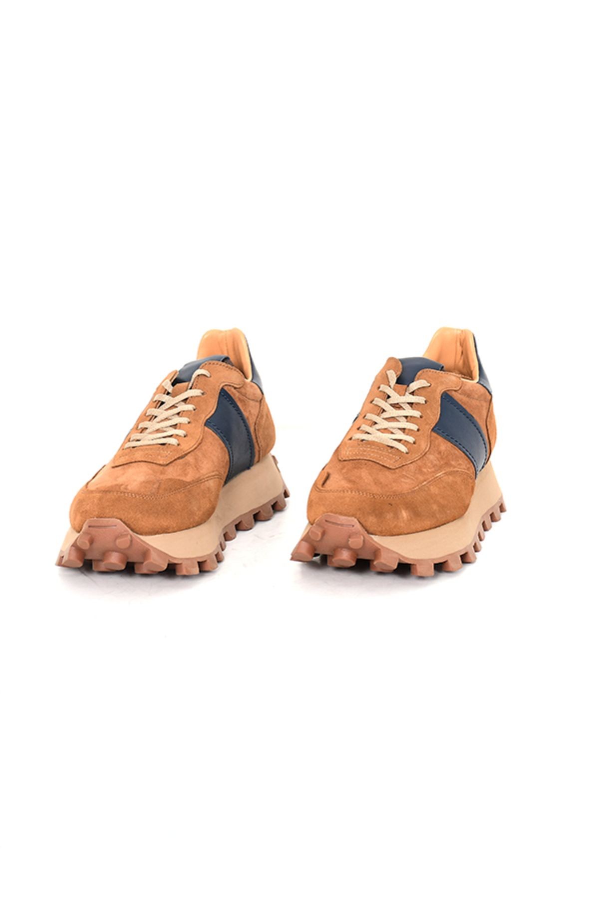 TNL 2524 Taba Süet Garni Lacivert Antik Deri, EVA Taban Erkek Sneaker
