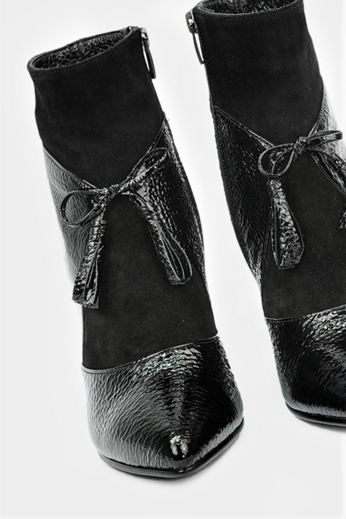 Kadın Siyah Hakiki Rugan Deri 35-40 Numara Bot & Bootie