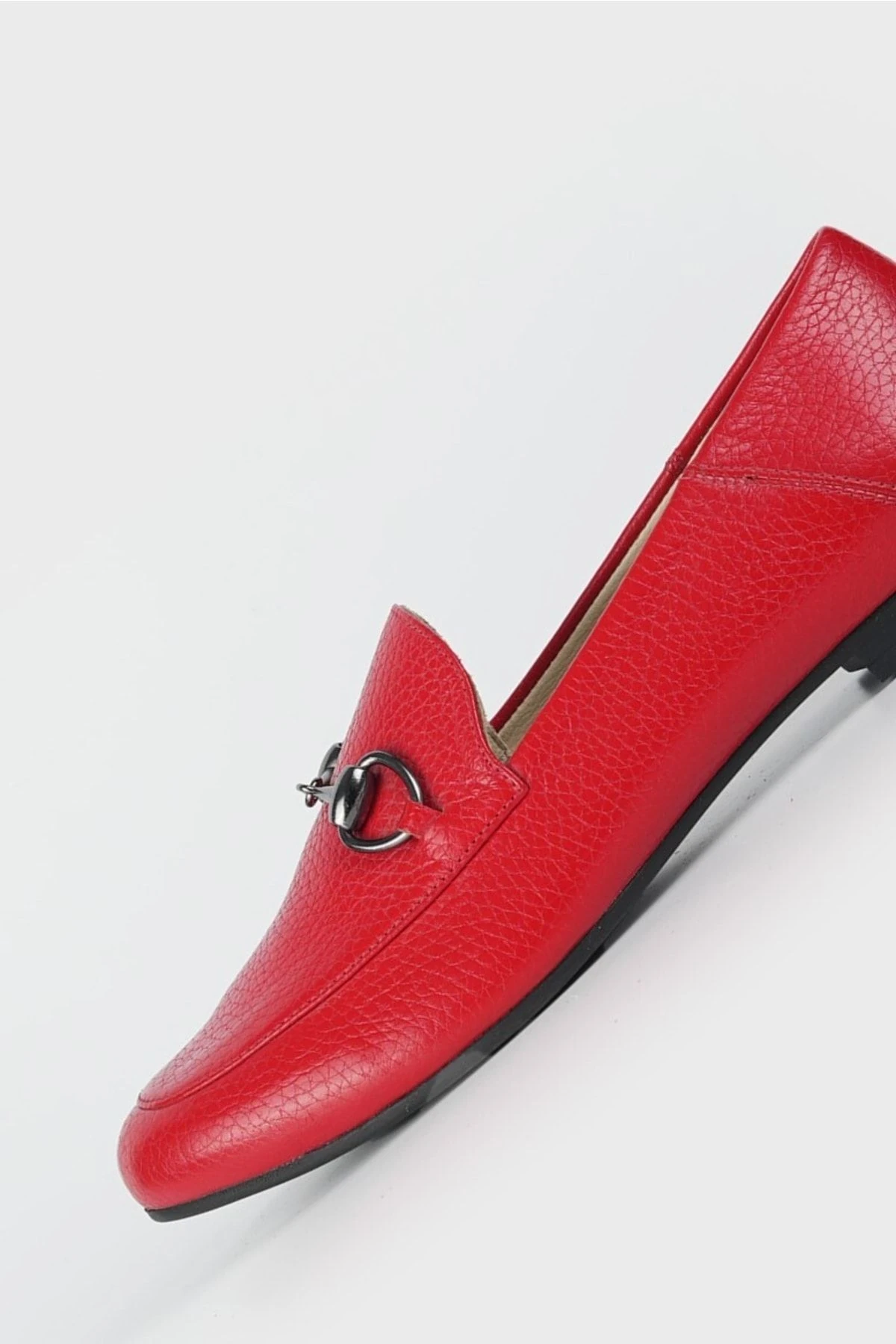 Kadın Bej Hakiki Doğal Deri 35-41-42 Numara Tokalı Babet