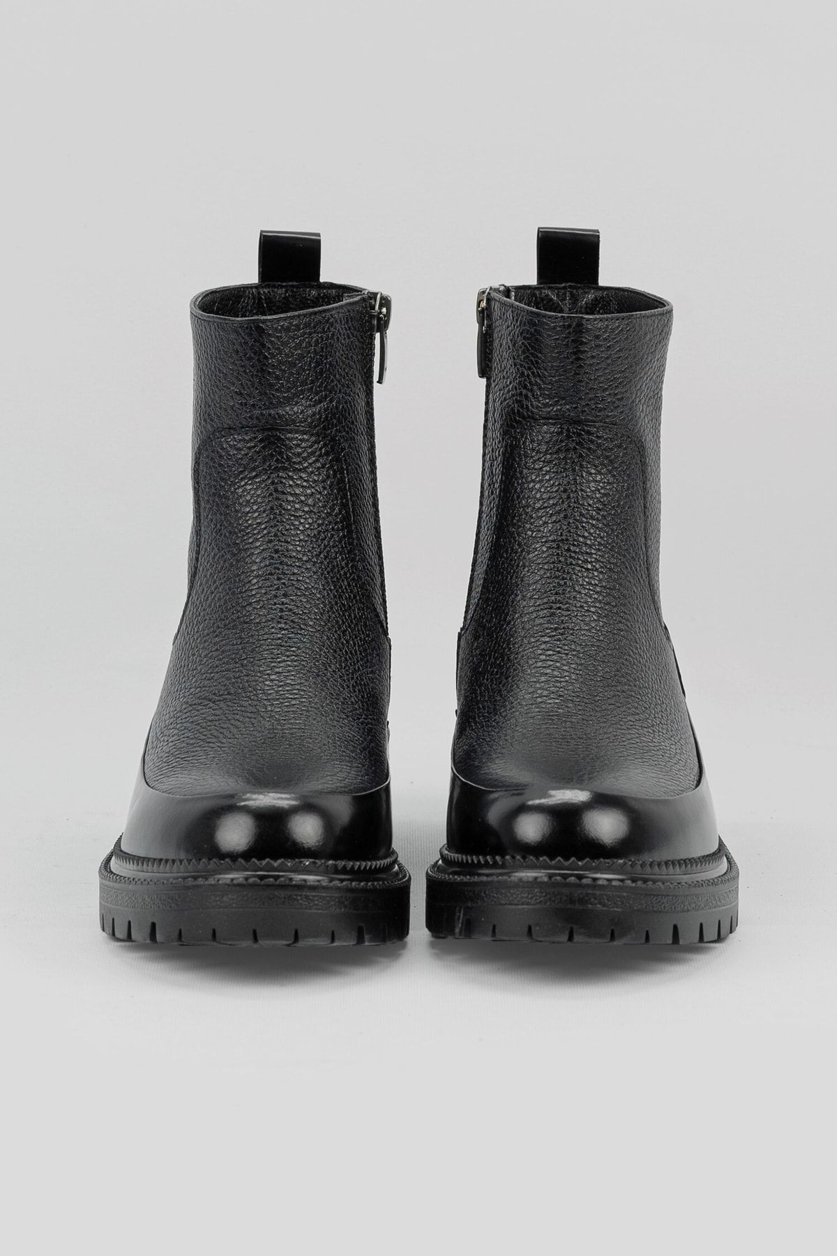 Kadın Siyah Hakiki Deri 35-41 Numara Bot & Bootie