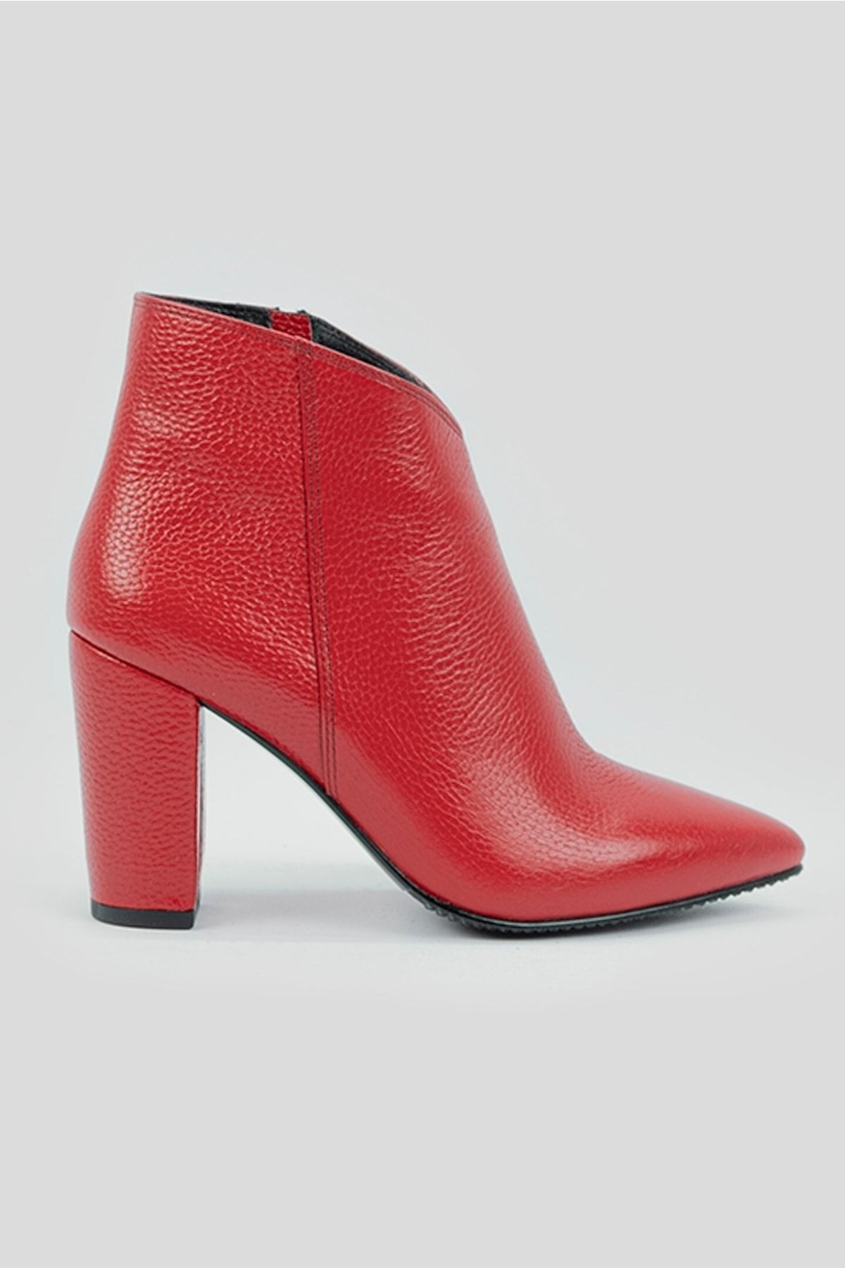 Kadın Kırmızı Hakiki Deri 35-40 Numara Bot & Bootie