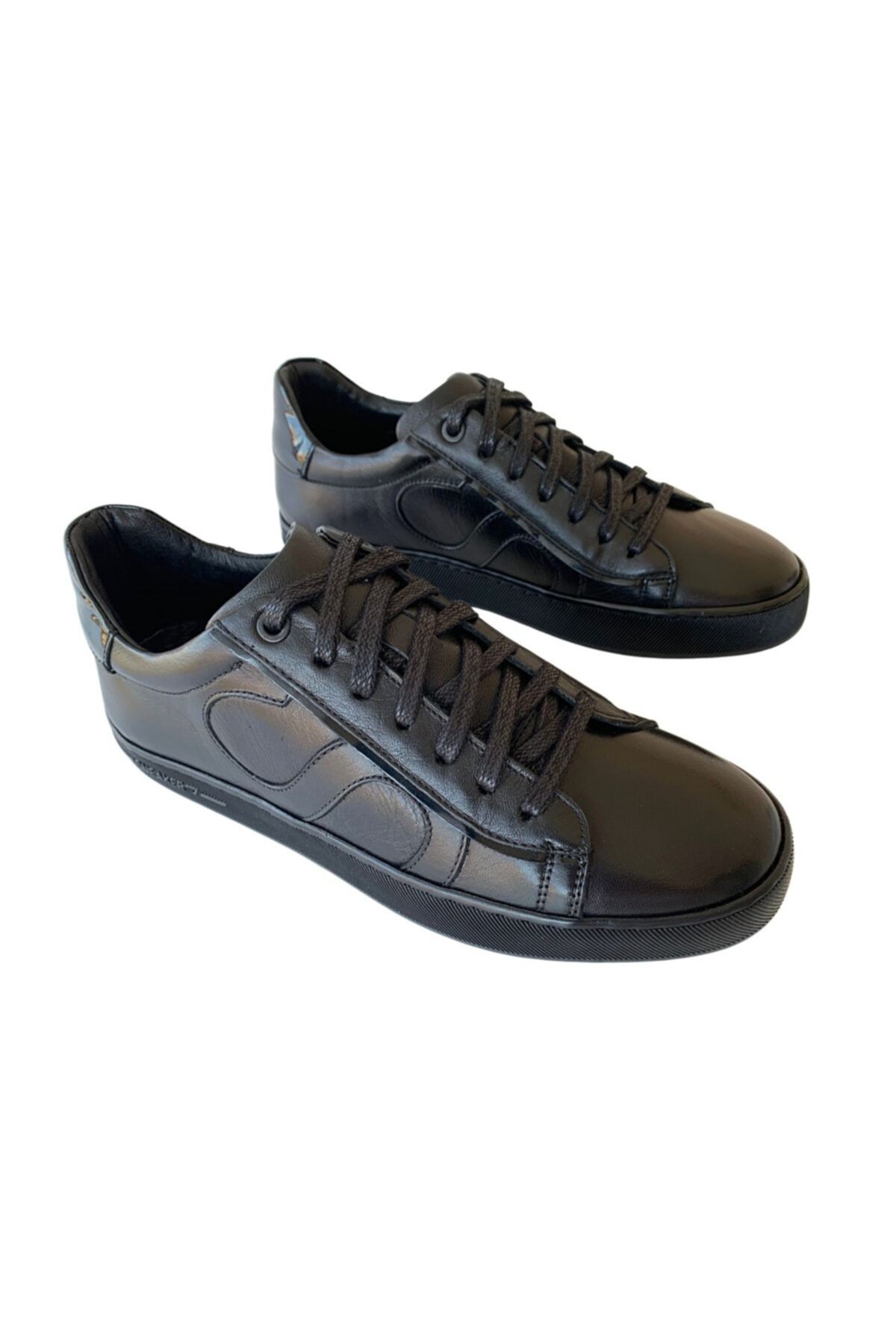 Erkek Siyah Antik Deri Sneaker Tnl000012