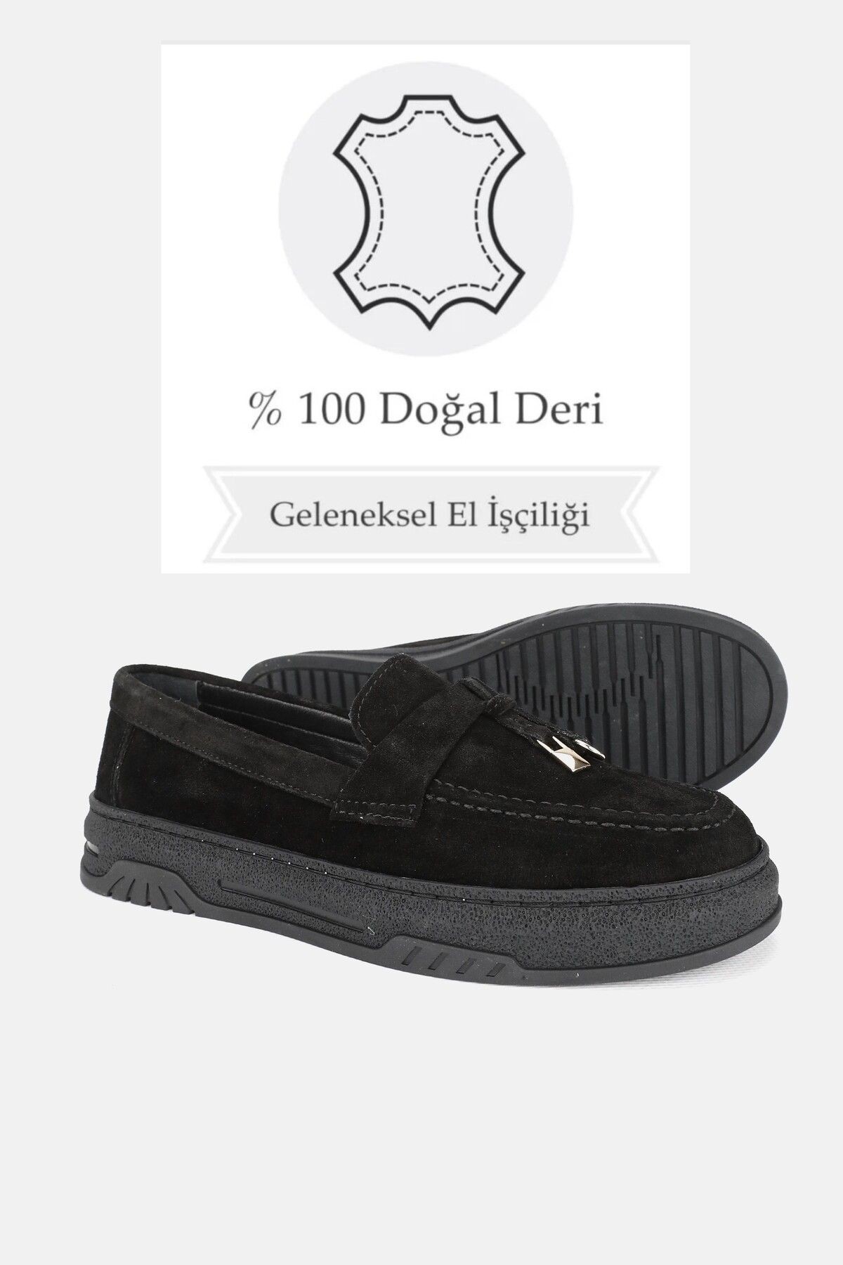 KADIN GRİ SÜET HAKİKİ DERİ 36-41 NUMARA DÜZ TOPUKLU LOAFER AYAKKABI