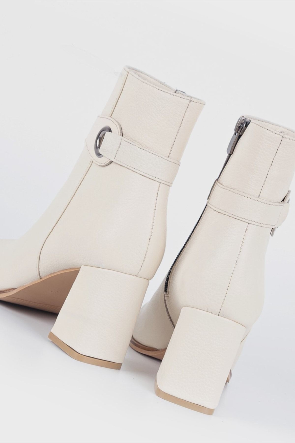 Kadın Bej Hakiki Deri 35-41 Numara Bot & Bootie