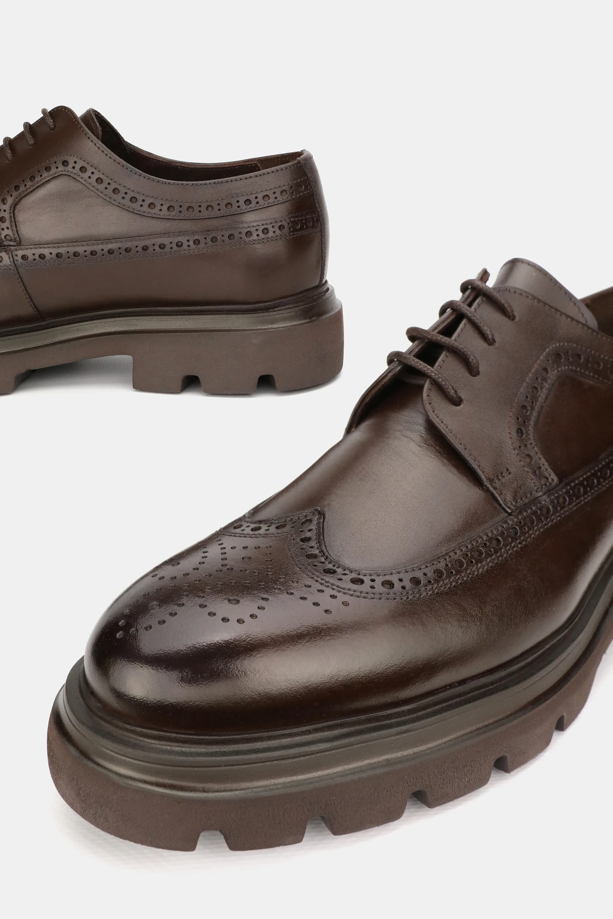 ERKEK KAHVERENGİ HAKİKİ DOĞAL DERİ 39-45 NUMARA EVA TABAN BAĞCIKLI AYAKKABI