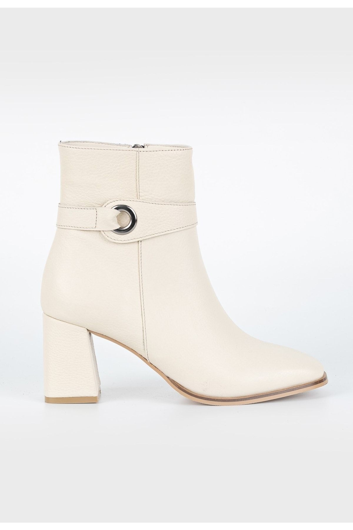 Kadın Bej Hakiki Deri 35-41 Numara Bot & Bootie