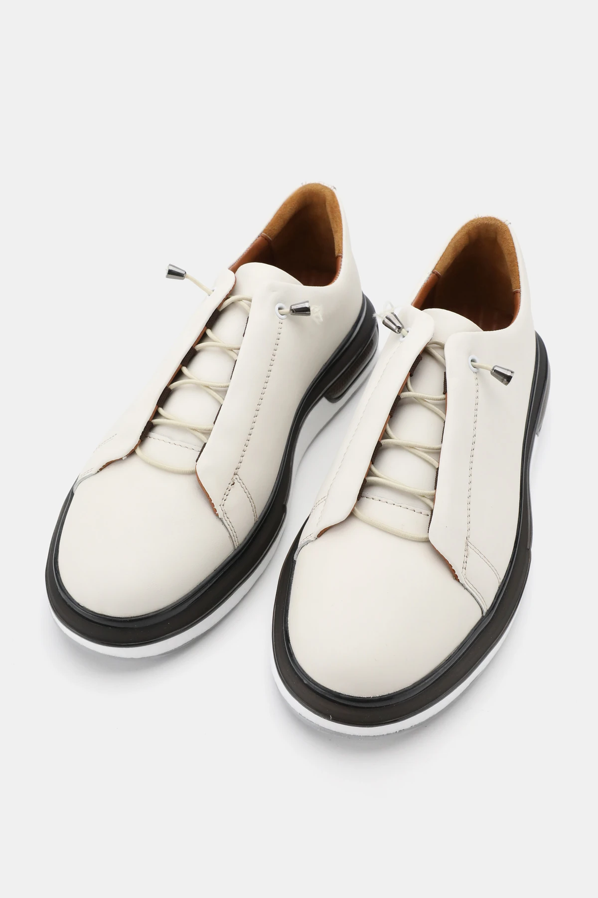 ERKEK BEJ HAKİKİ DOĞAL DERİ BAĞCIKLI SNEAKER AYAKKABI